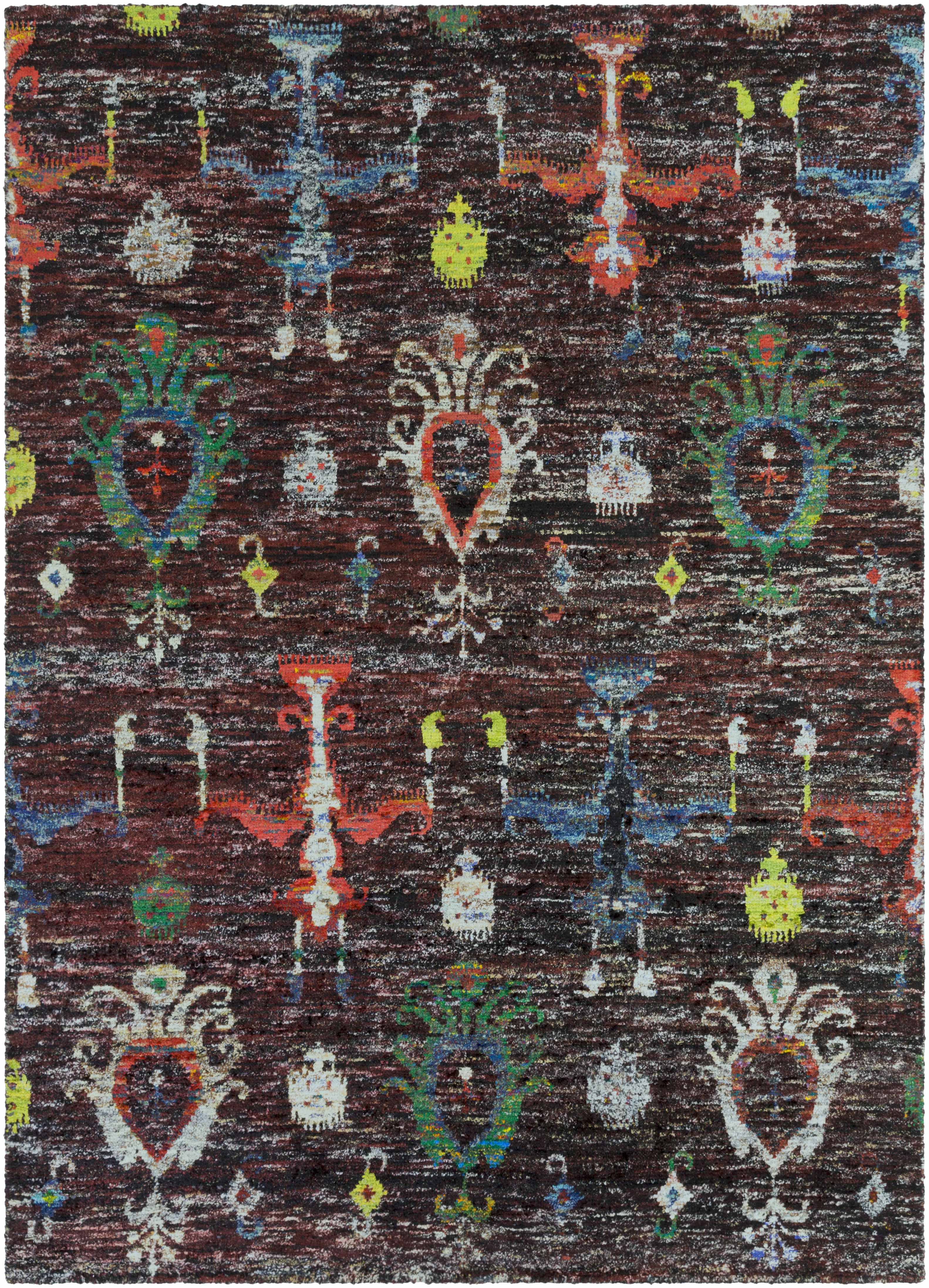 Macy 5x8 Handmade Black Silk Carpet - Clearance - Image 4
