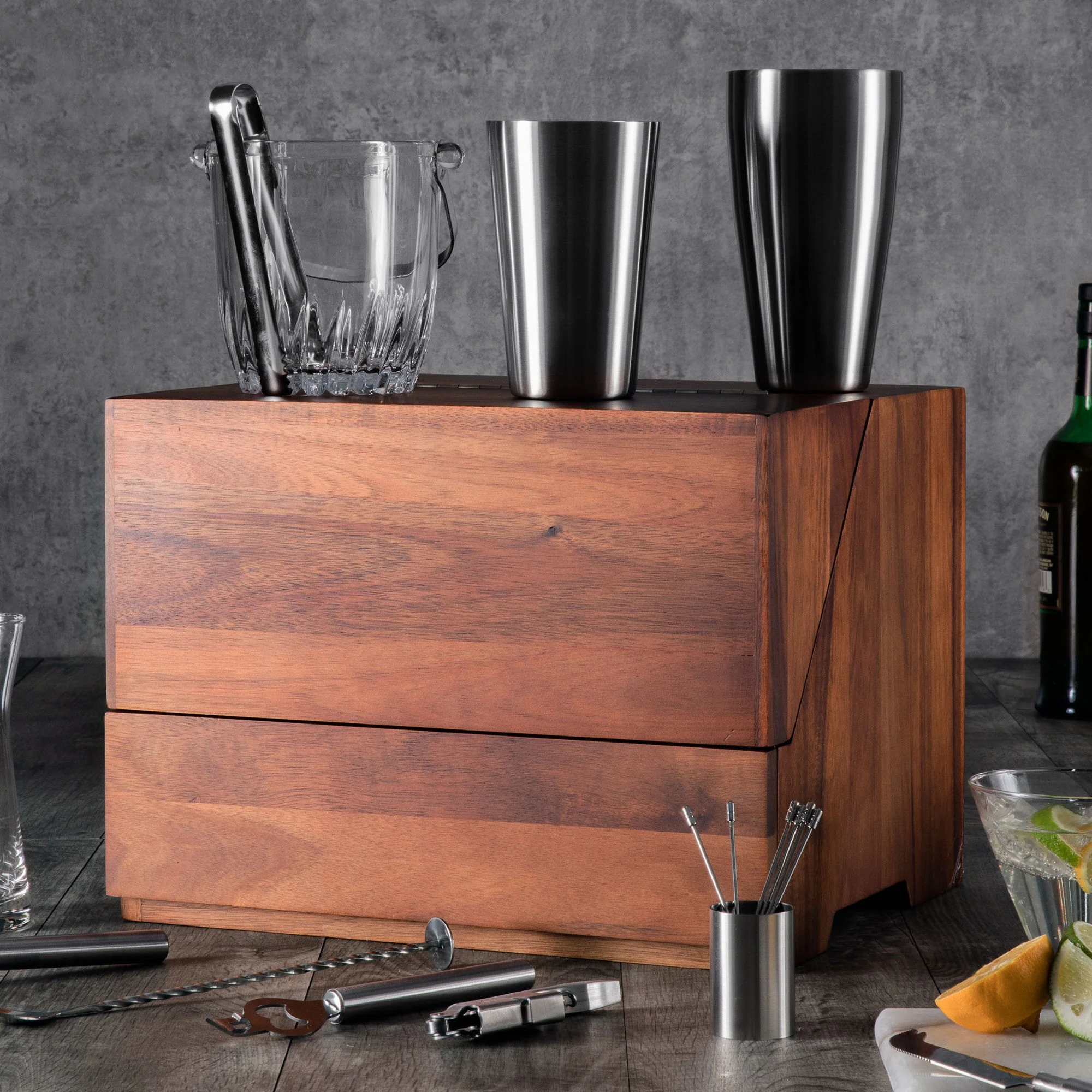 Madison Acacia Tabletop Bar Set - Image 2
