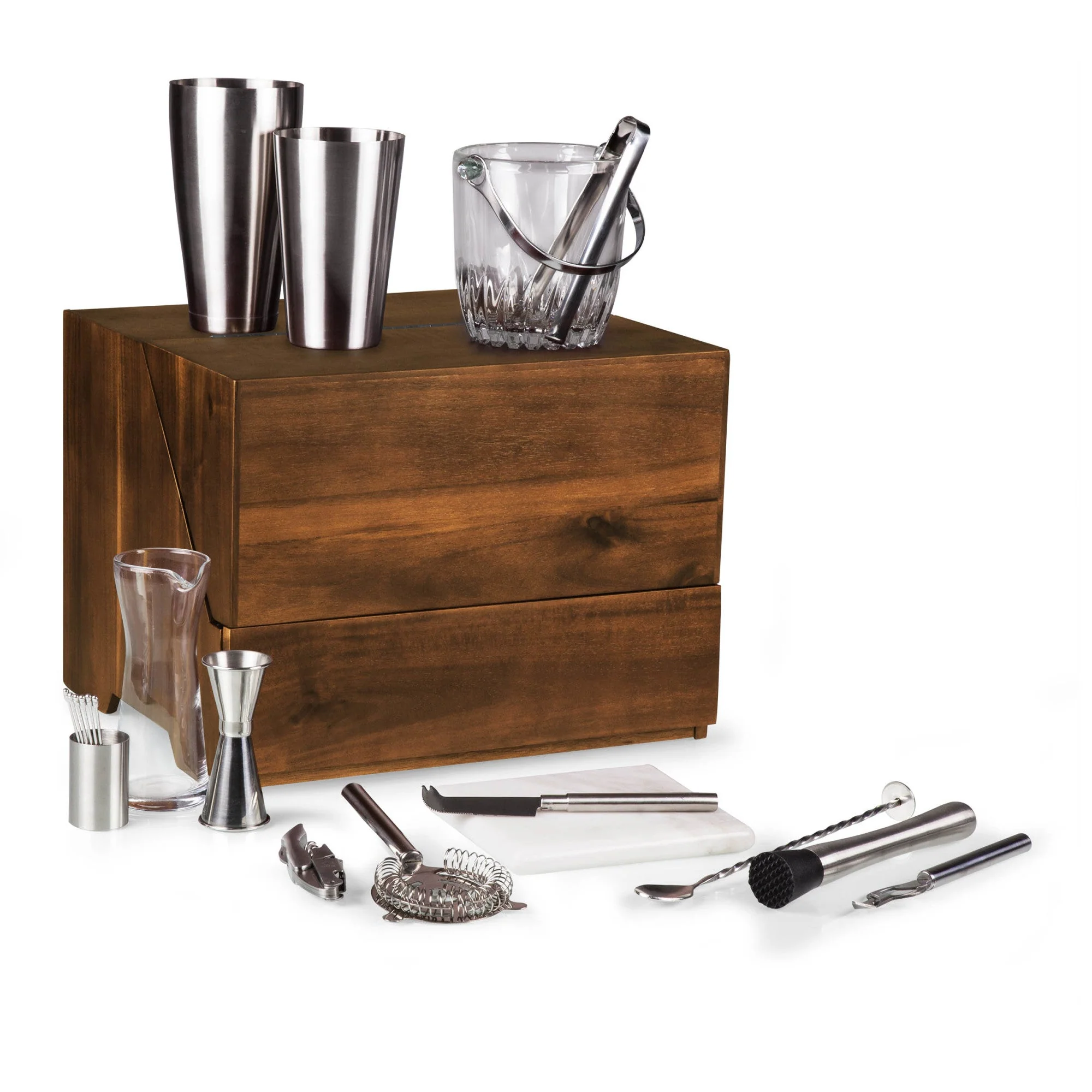 Madison Acacia Tabletop Bar Set - Image 3