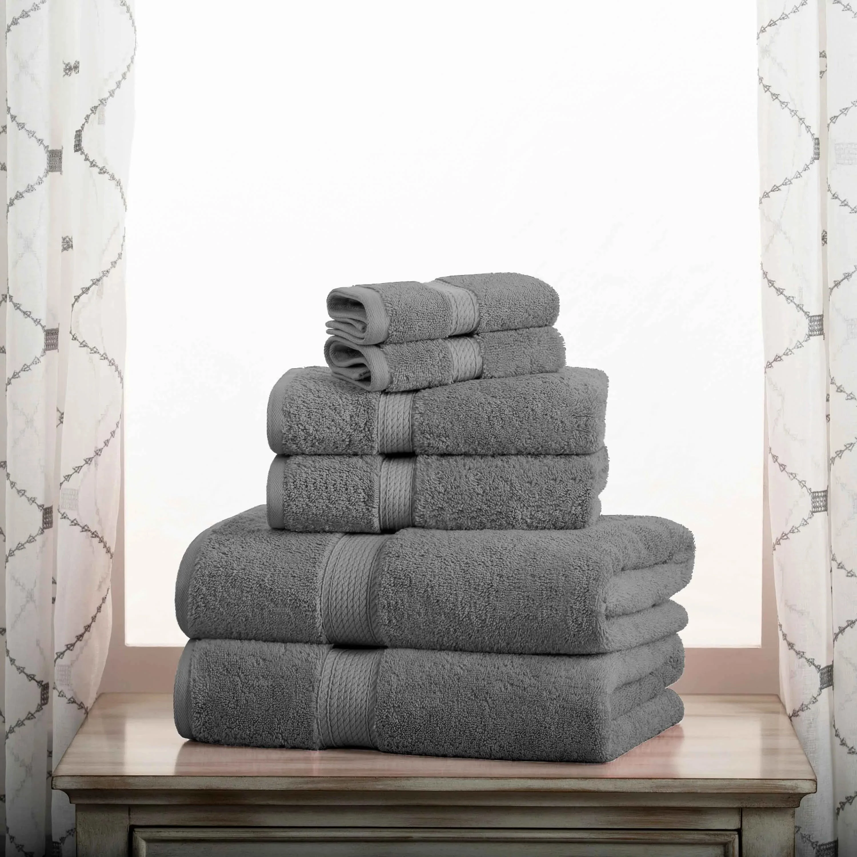 Madison Egyptian Cotton Plush Heavyweight 6 Piece Towel Set - Image 6