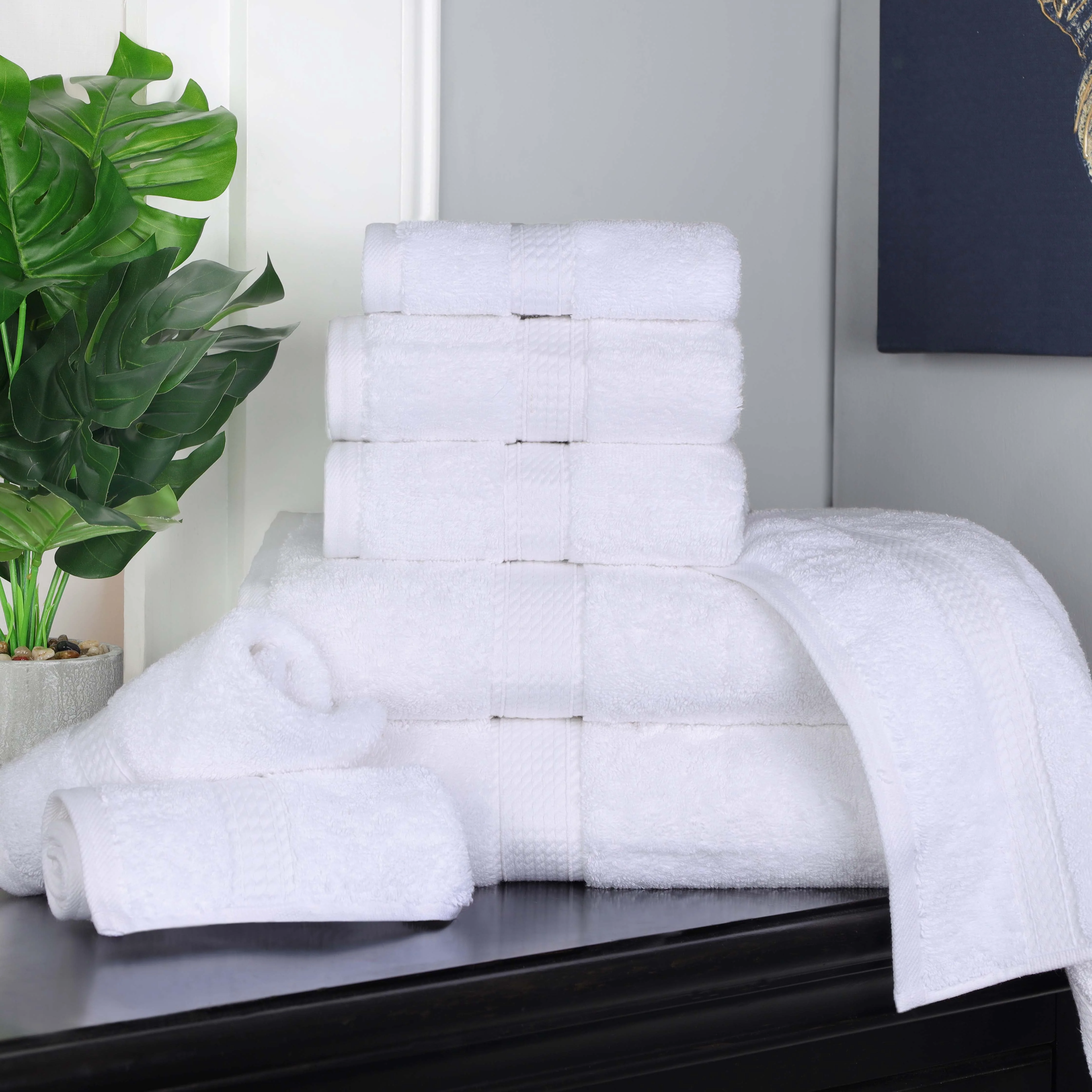 Madison Egyptian Cotton Plush Heavyweight 8 Piece Towel Set - Image 4