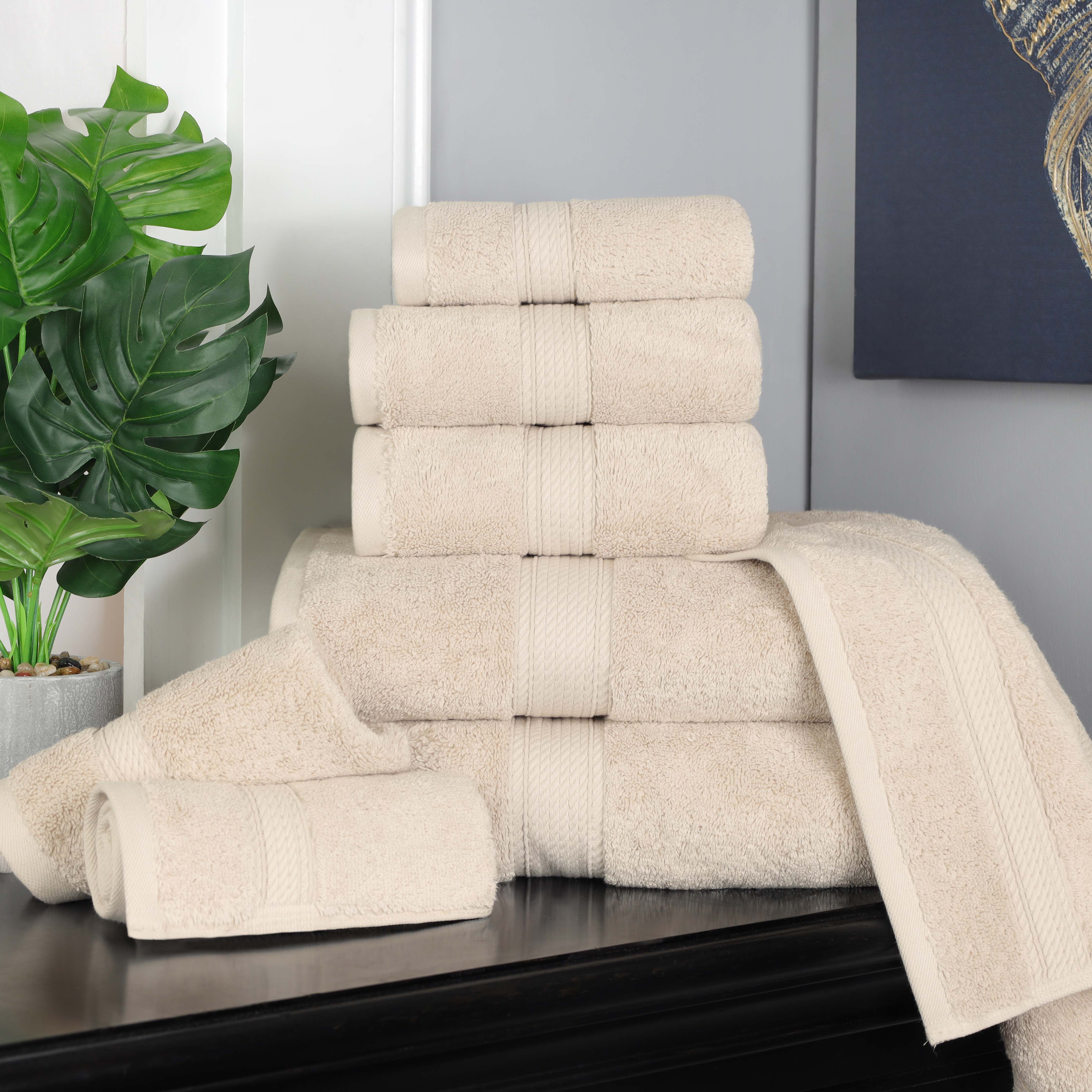 Madison Egyptian Cotton Plush Heavyweight 8 Piece Towel Set - Image 5