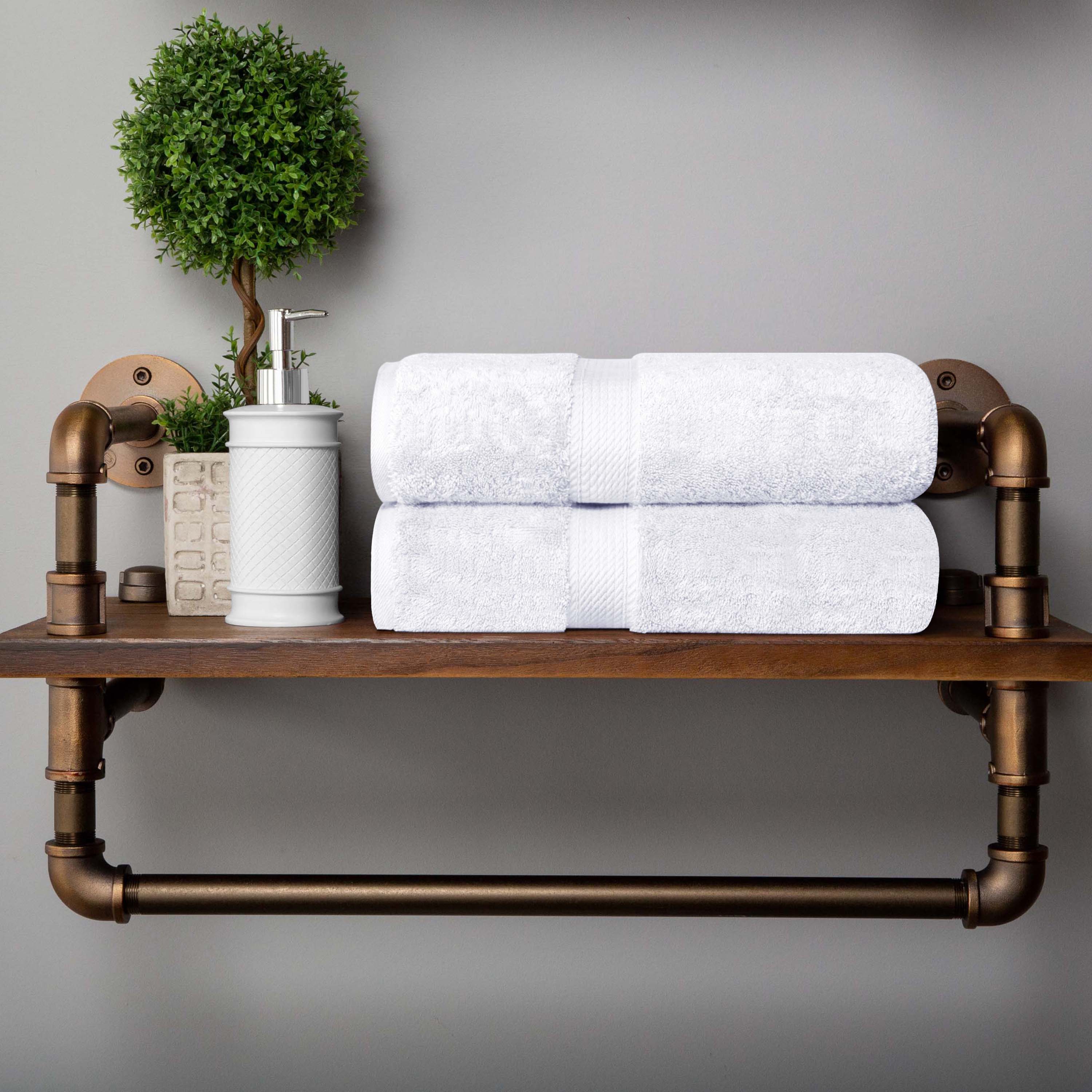 Madison Egyptian Cotton Plush Thick Absorbent Bath Towel Set of 2 - Image 2