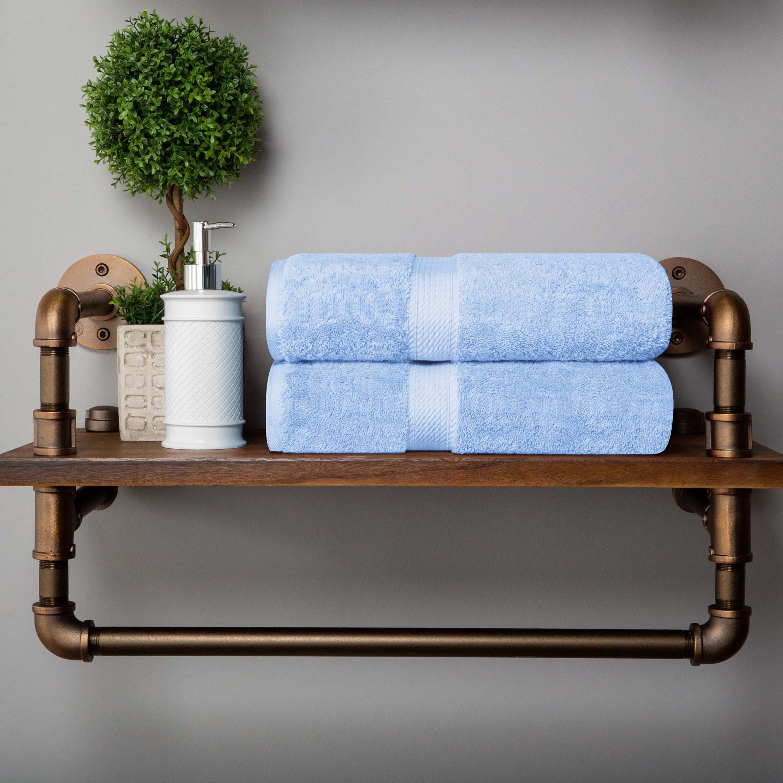 Madison Egyptian Cotton Plush Thick Absorbent Bath Towel Set of 2 - Image 6