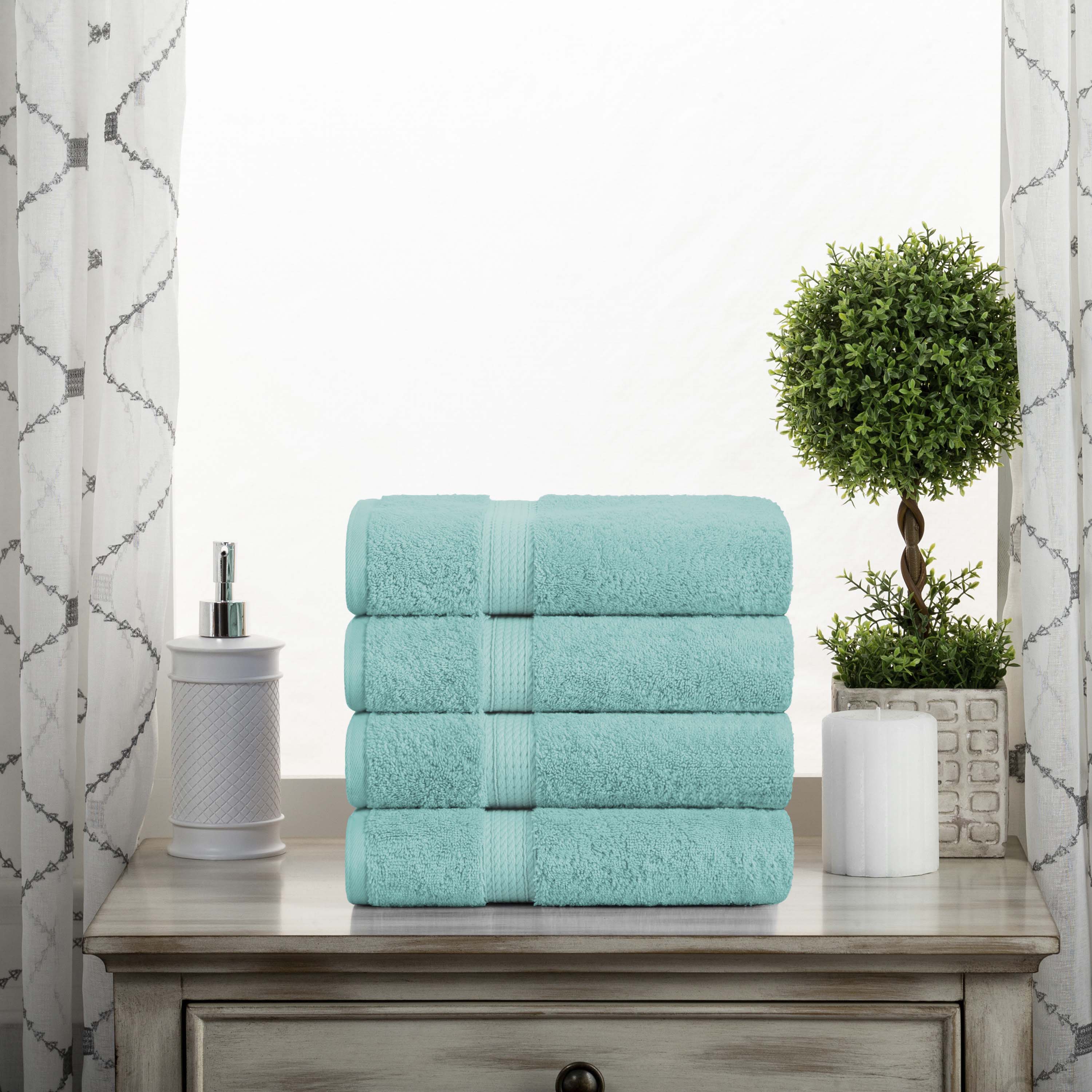 Madison Egyptian Cotton Plush Thick Absorbent Hand Towel Set of 4 - Image 13