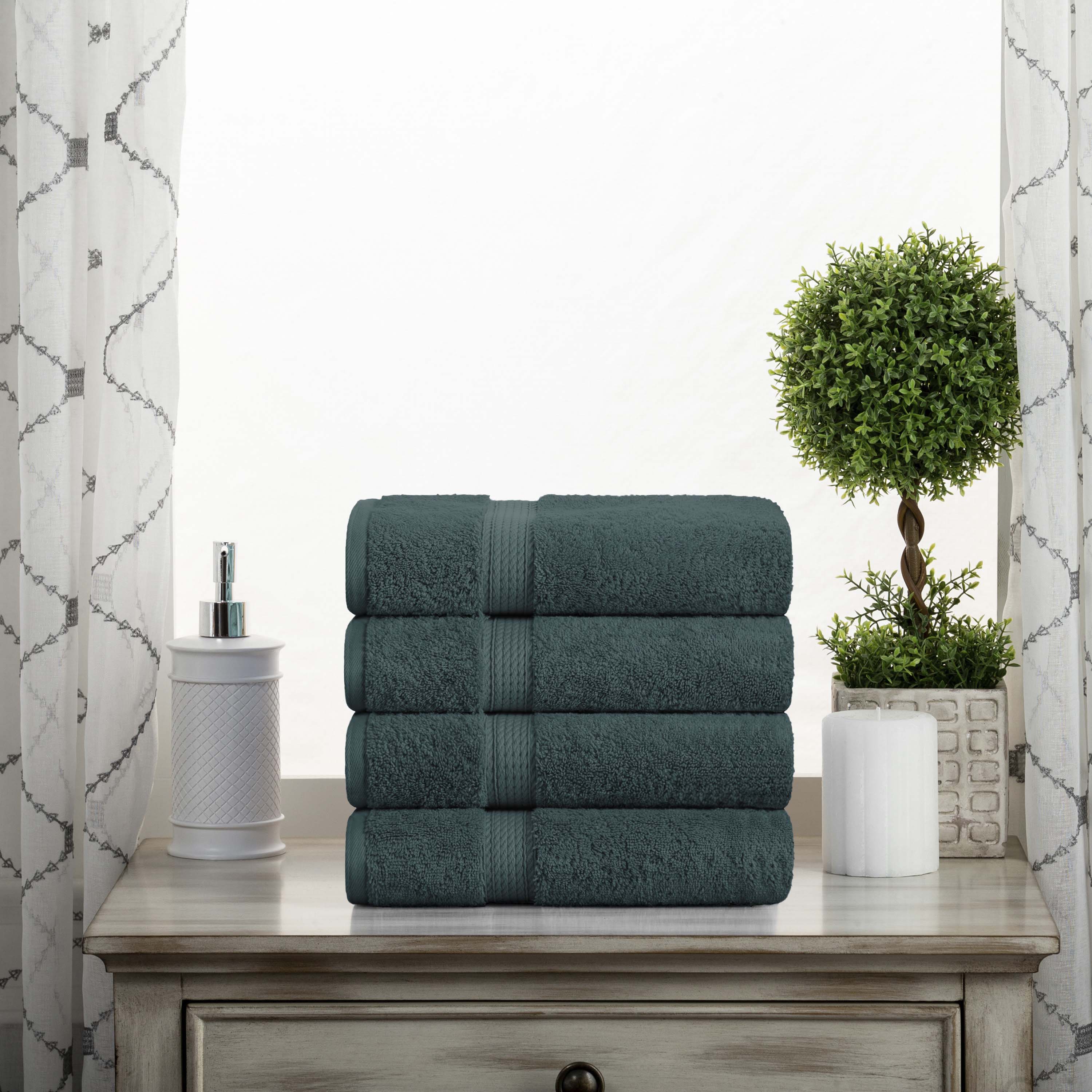 Madison Egyptian Cotton Plush Thick Absorbent Hand Towel Set of 4 - Image 4
