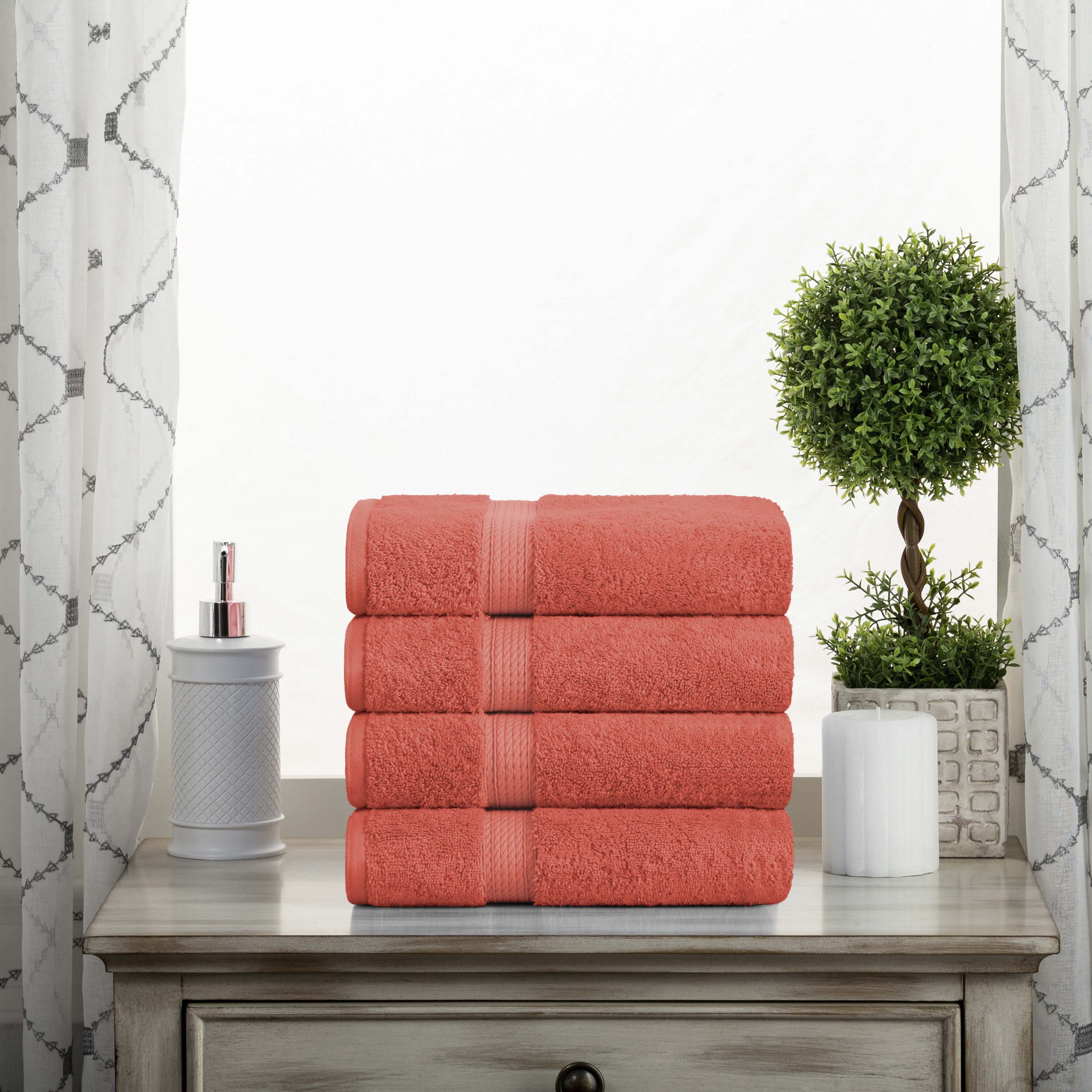 Madison Egyptian Cotton Plush Thick Absorbent Hand Towel Set of 4 - Image 5