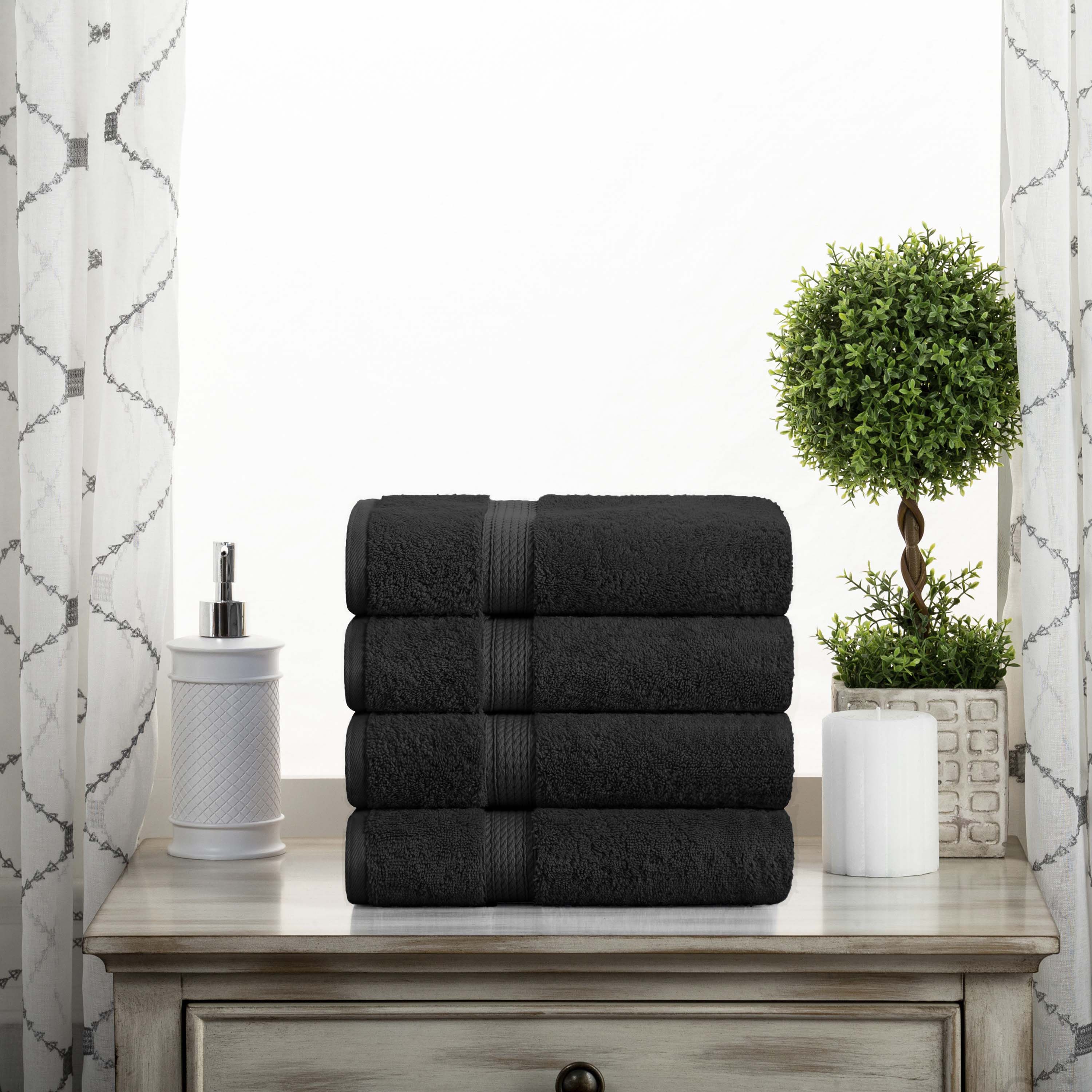 Madison Egyptian Cotton Plush Thick Absorbent Hand Towel Set of 4 - Image 6