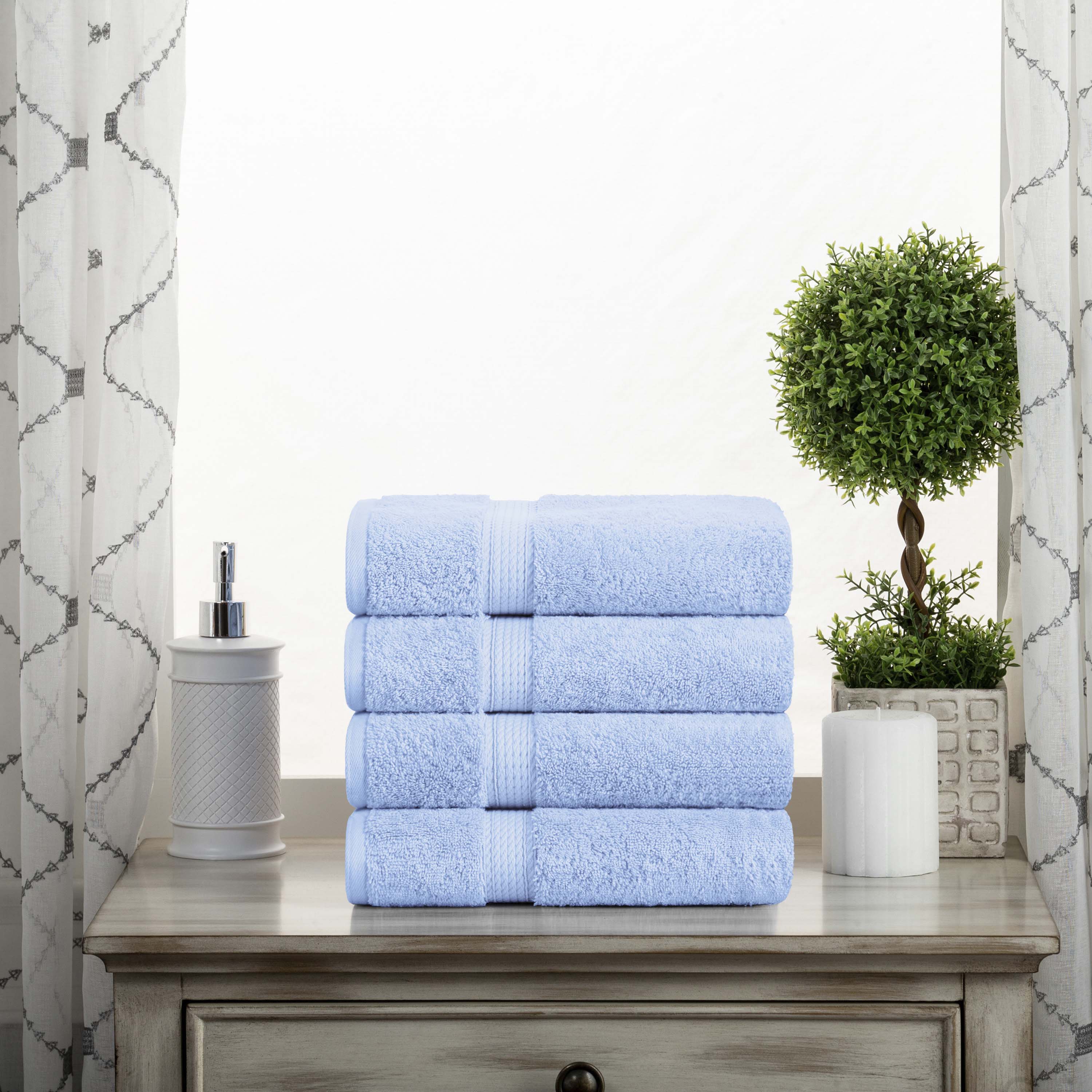 Madison Egyptian Cotton Plush Thick Absorbent Hand Towel Set of 4 - Image 8