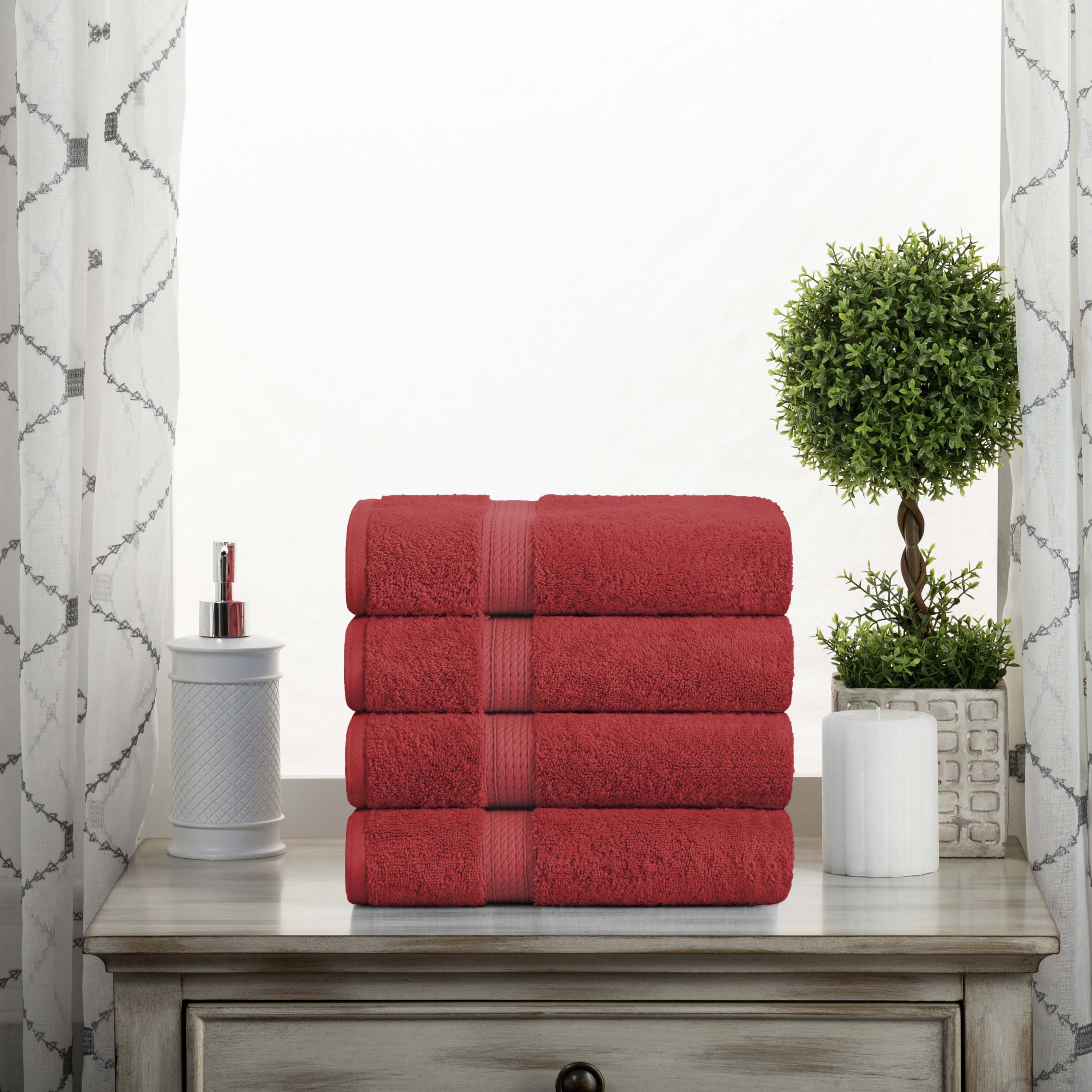 Madison Egyptian Cotton Plush Thick Absorbent Hand Towel Set of 4 - Image 9