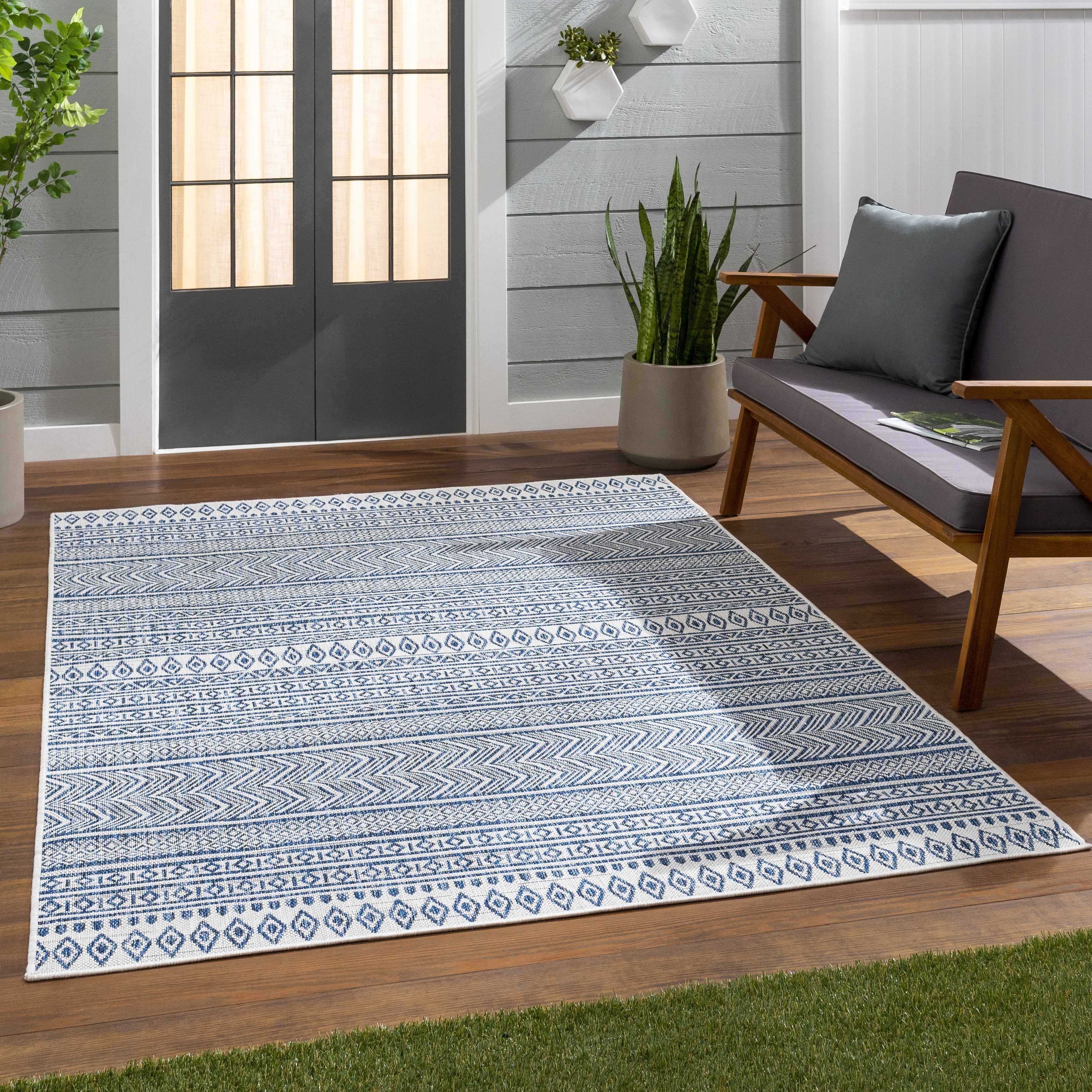 Madras Light Blue Green All Over Performance Area Rug - Image 13