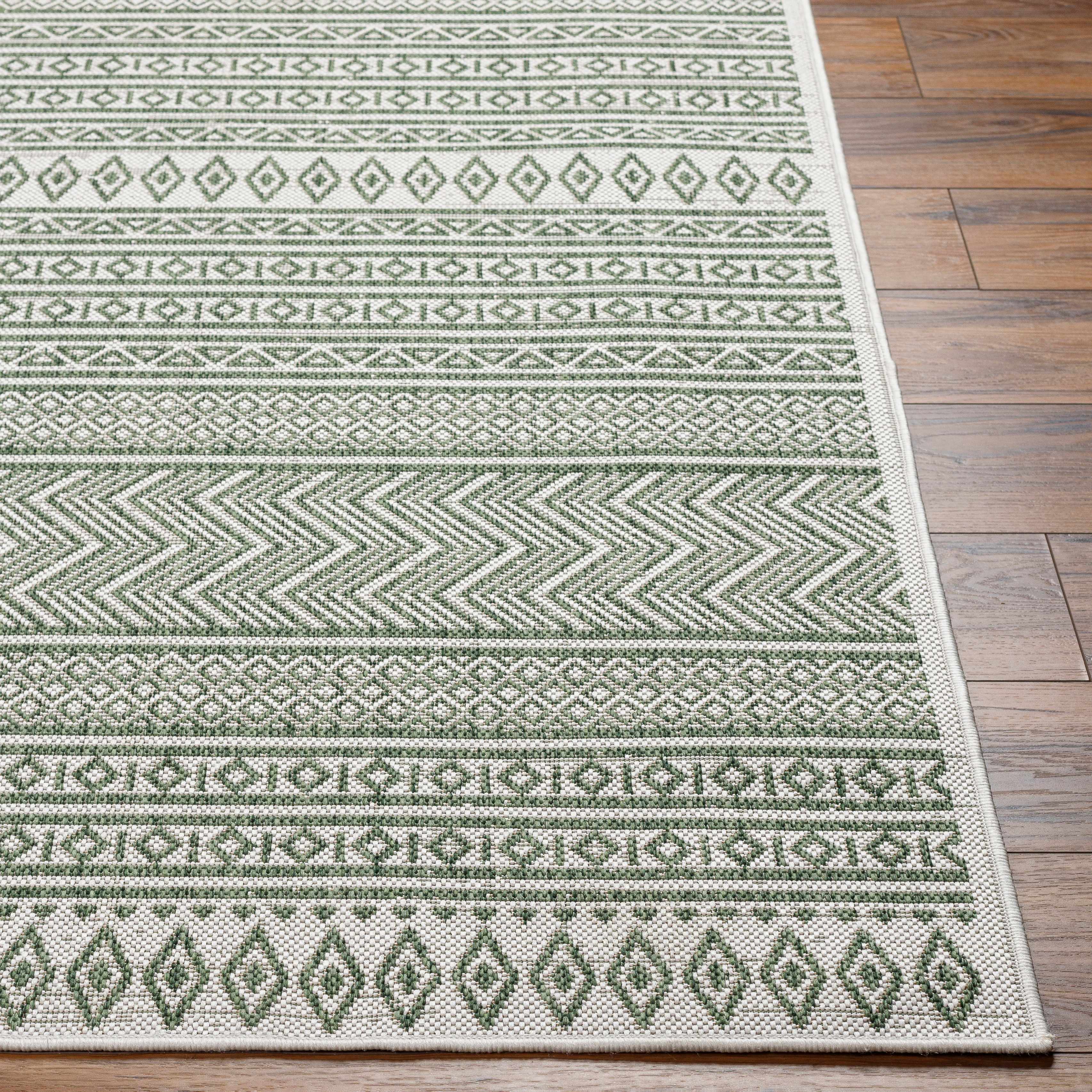 Madras Natural Gray Green All Over Performance Area Rug - Image 3