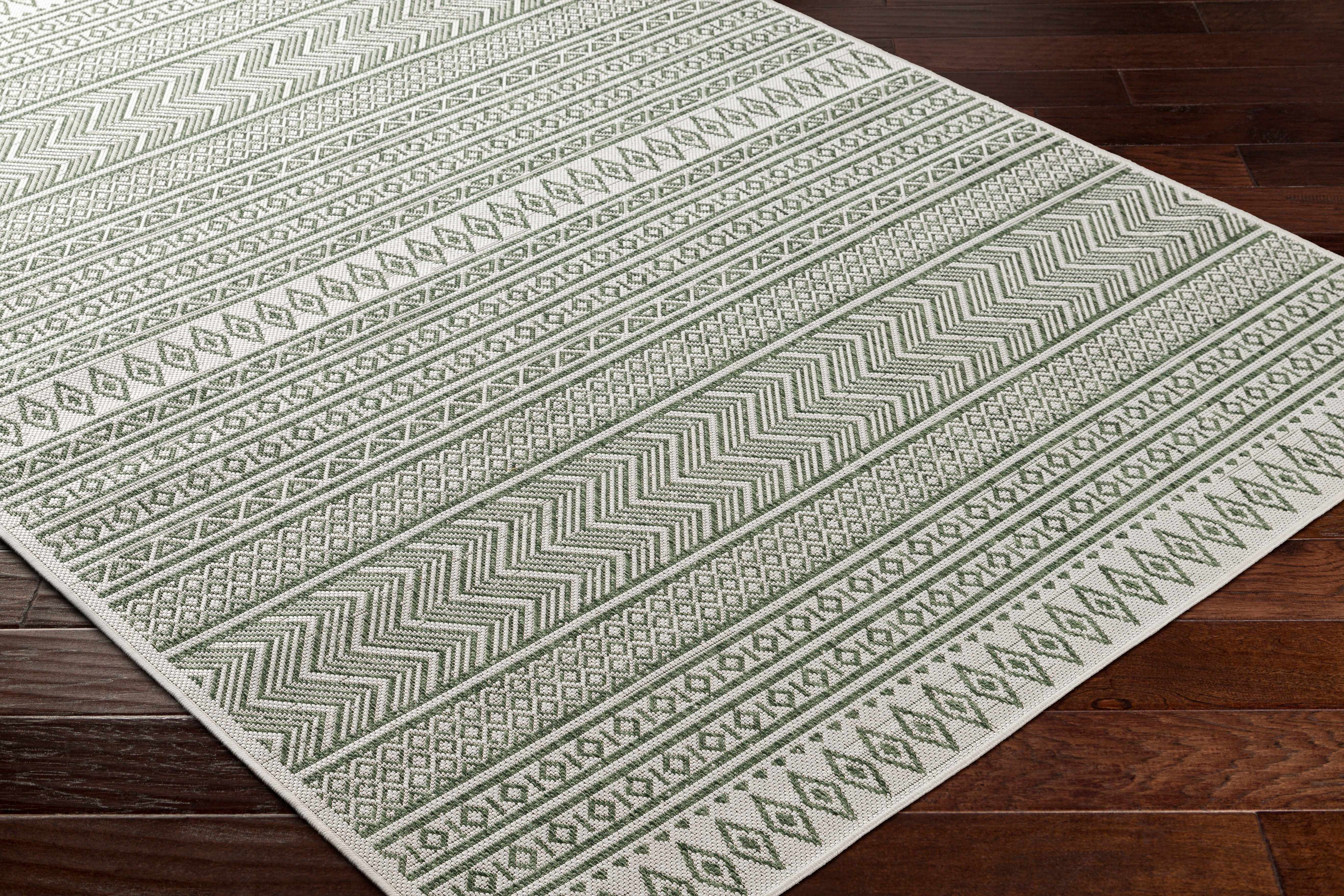 Madras Natural Gray Green All Over Performance Area Rug - Image 4