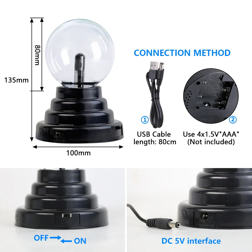 Magic Crystal Plasma Ball Lamp – LED Night Light for Kids, Bedroom & Novelty Decor - Image 2
