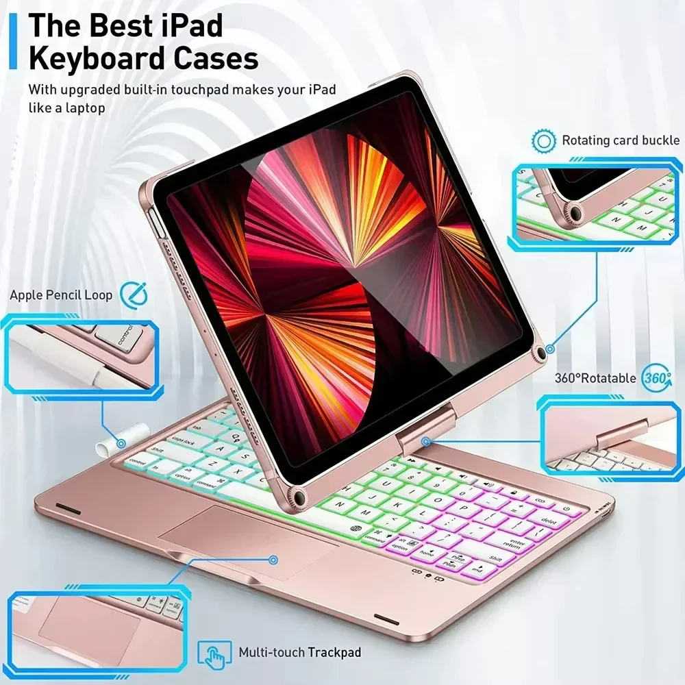 Magic Keyboard Case iPad 11th Gen 2025 iPad Air 11/13 Backlit 360° - Image 4