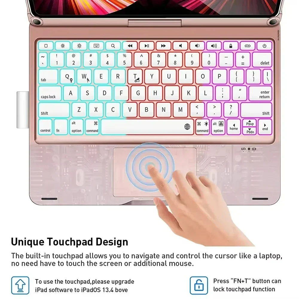 Magic Keyboard Case iPad 11th Gen 2025 iPad Air 11/13 Backlit 360° - Image 5
