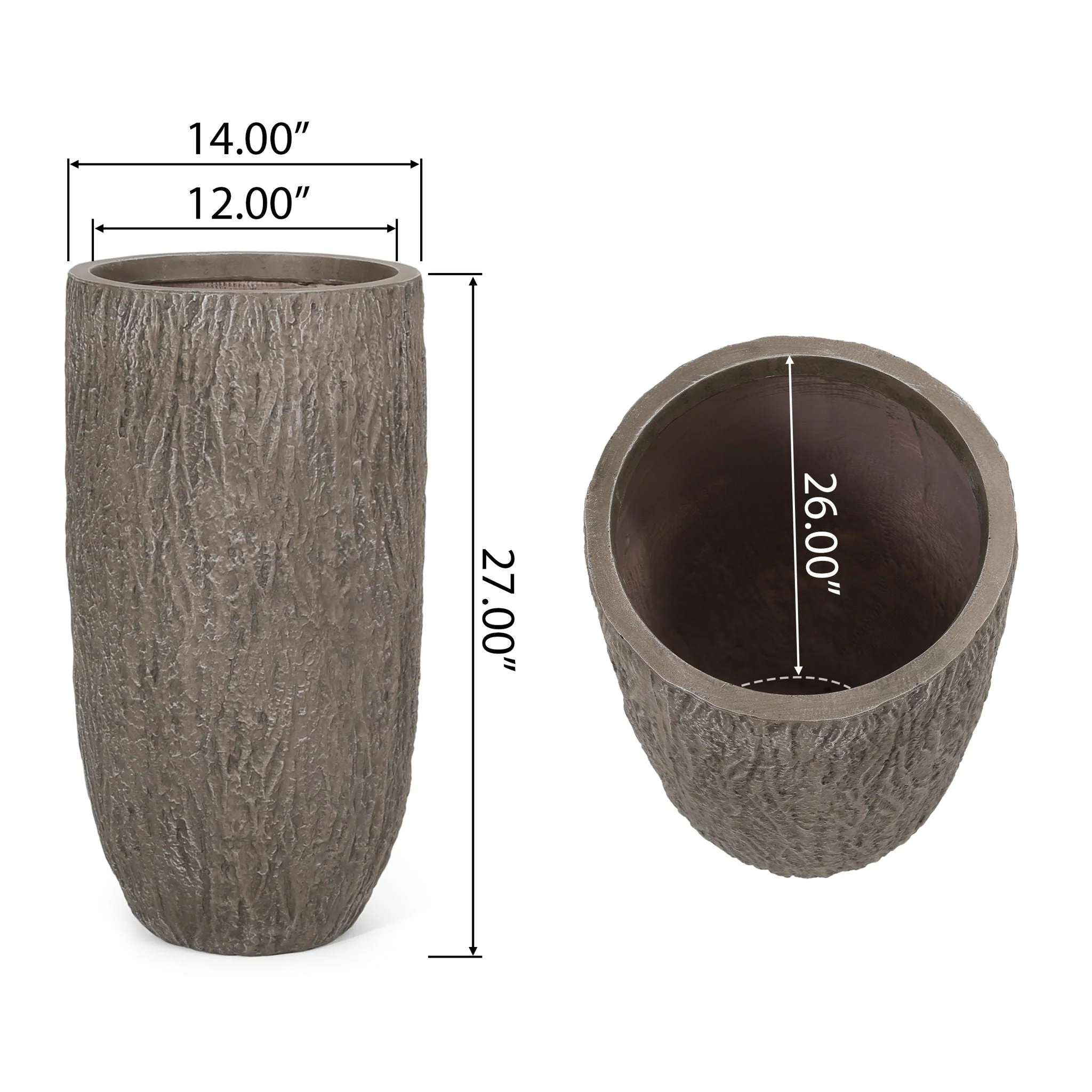 Magnesium Oxide Planter For Outdoor Use - Natural Wood - Image 2