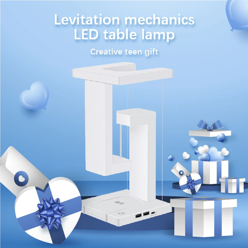 Magnetic Balance LED Desk Lamp Wireless Charger Creative Night Light Decor - Image 3
