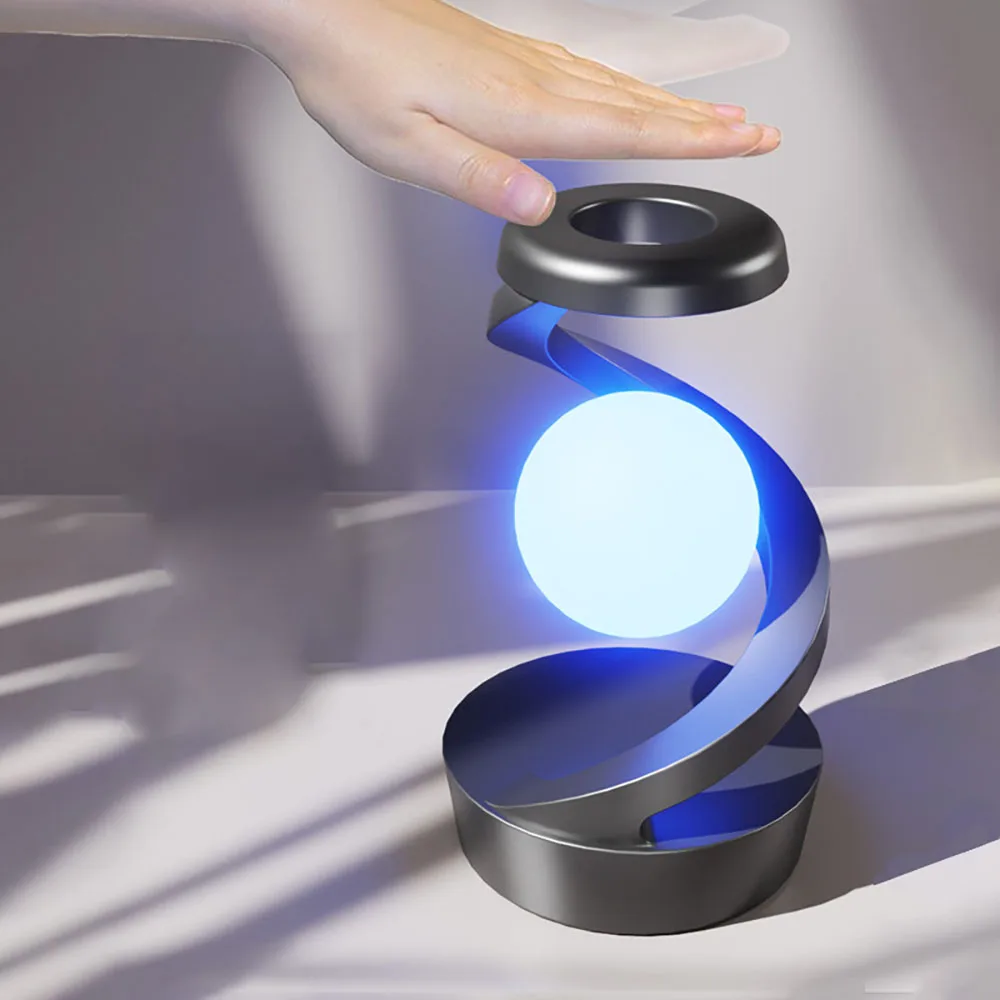 Magnetic Floating Table Lamp with 15W Wireless Charger RGB LED Night Light - Image 2