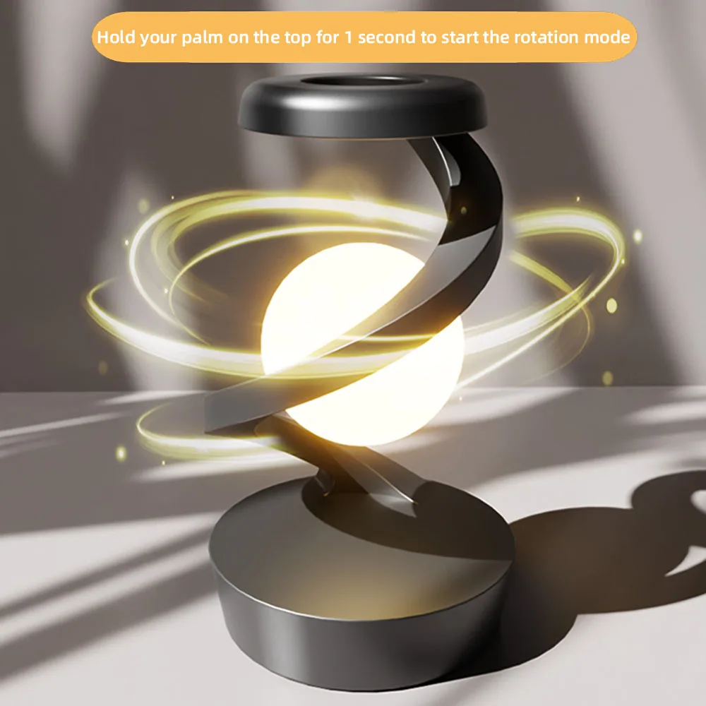 Magnetic Floating Table Lamp with 15W Wireless Charger RGB LED Night Light - Image 5
