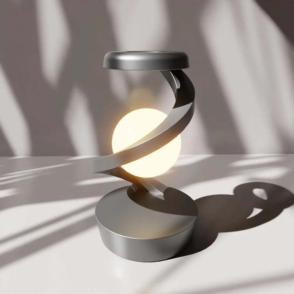 Magnetic Floating Table Lamp with 15W Wireless Charger RGB LED Night Light - Image 7