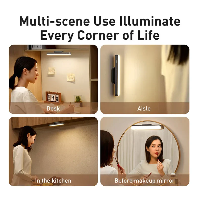 Magnetic Hanging Desk Lamp Rechargeable LED Stepless Dimming Study Work Light - Image 6