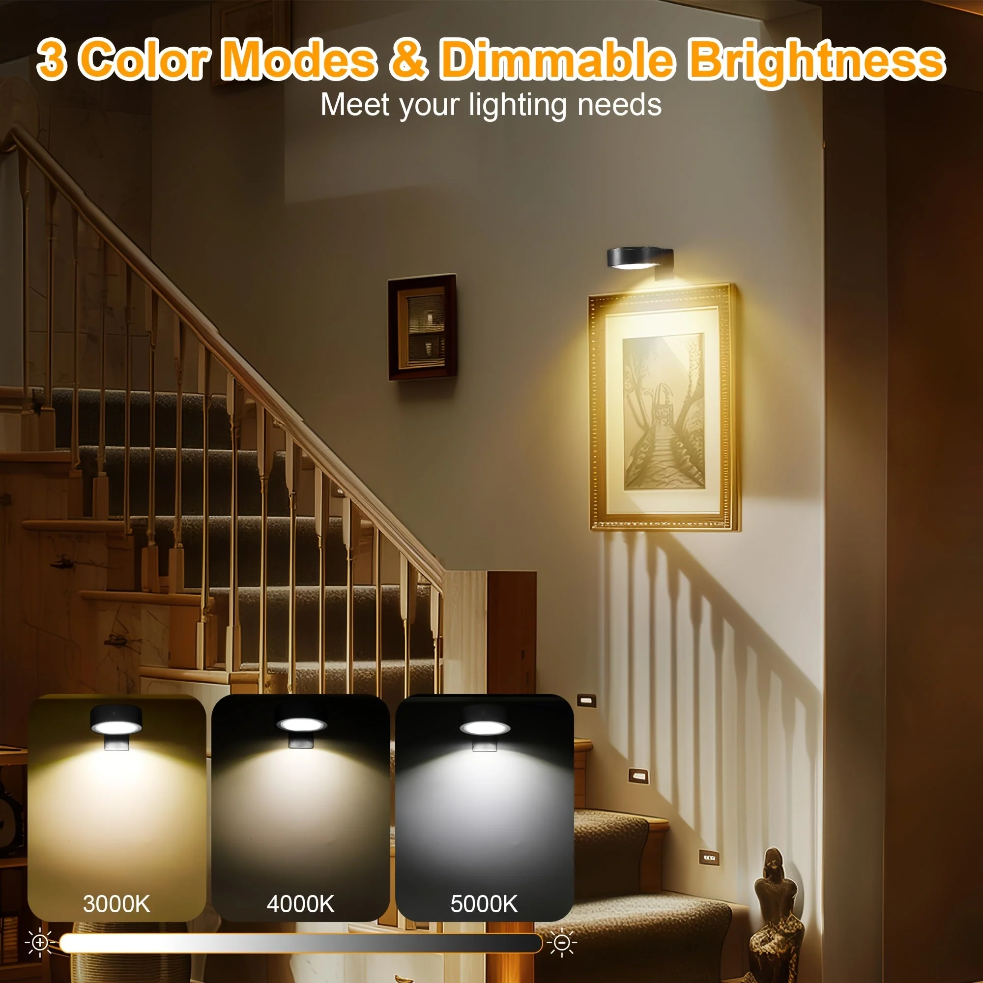 Magnetic LED Picture Lights with Remote – Dimmable Wall Art Lights Battery Powered - Image 6