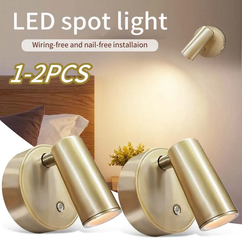 Magnetic LED Wall Light Rechargeable Touch Dimmable Cordless Bedside Lamp - Image 2