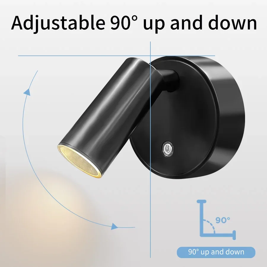 Magnetic LED Wall Light Rechargeable Touch Dimmable Cordless Bedside Lamp - Image 4