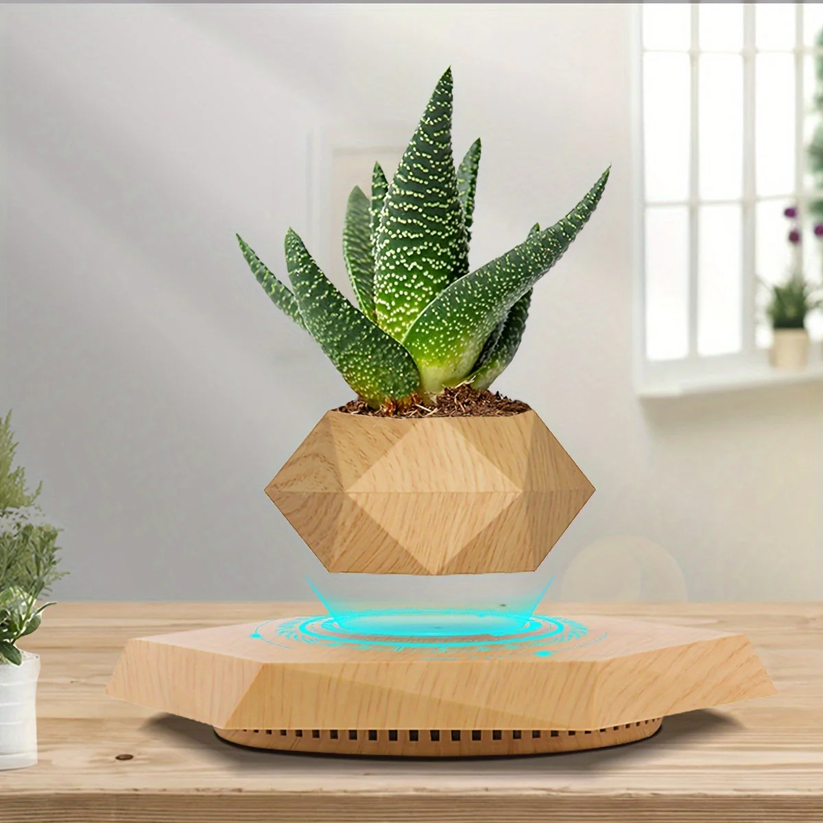 Magnetic Levitating Plant Pot – Rotating Floating Geometric Bonsai Planter Indoor - Image 13