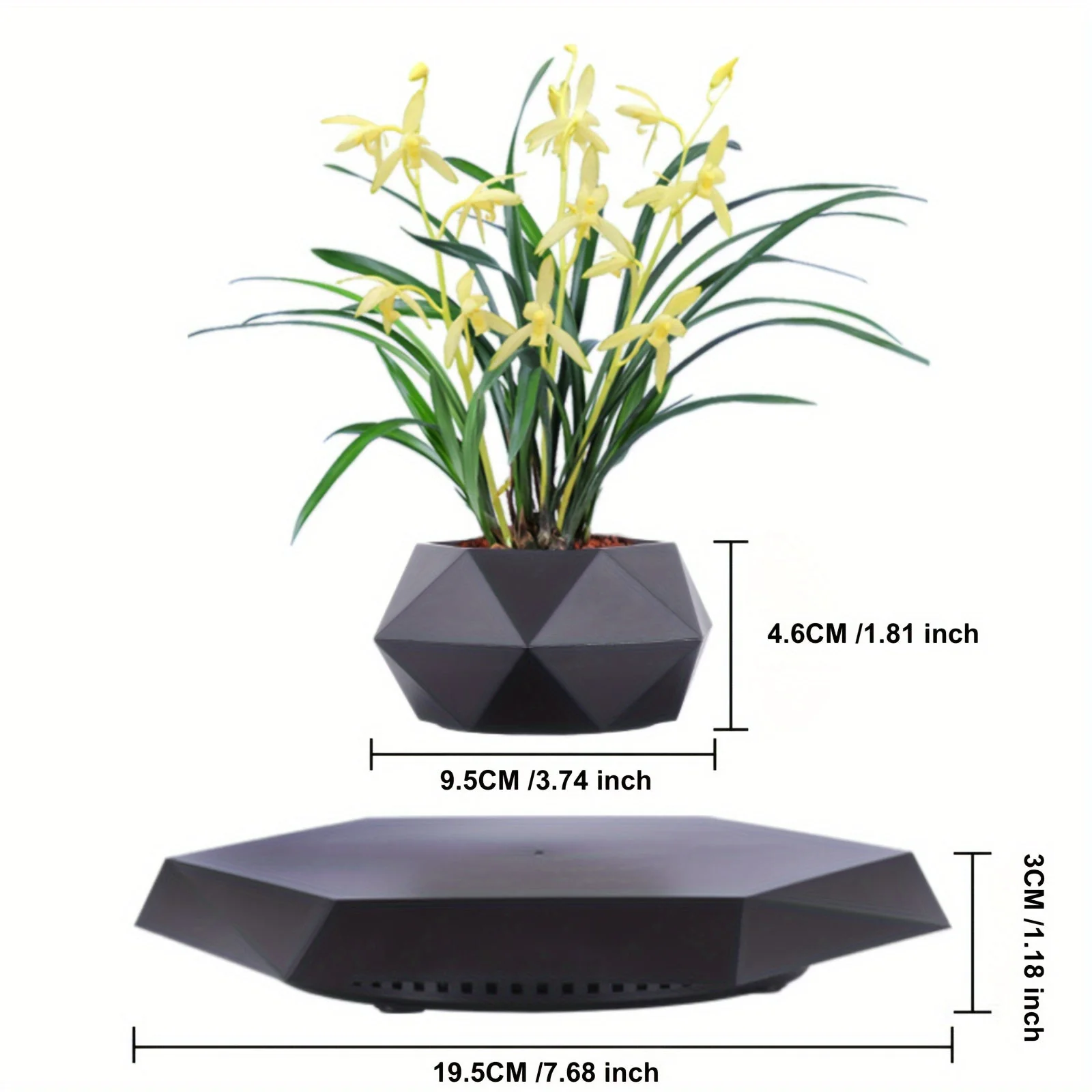 Magnetic Levitating Plant Pot – Rotating Floating Geometric Bonsai Planter Indoor - Image 2