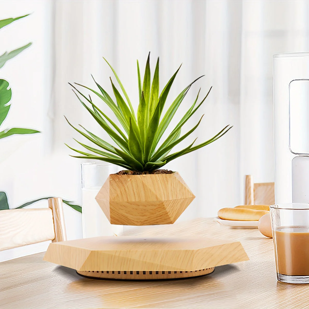 Magnetic Levitating Plant Pot – Rotating Floating Geometric Bonsai Planter Indoor - Image 6