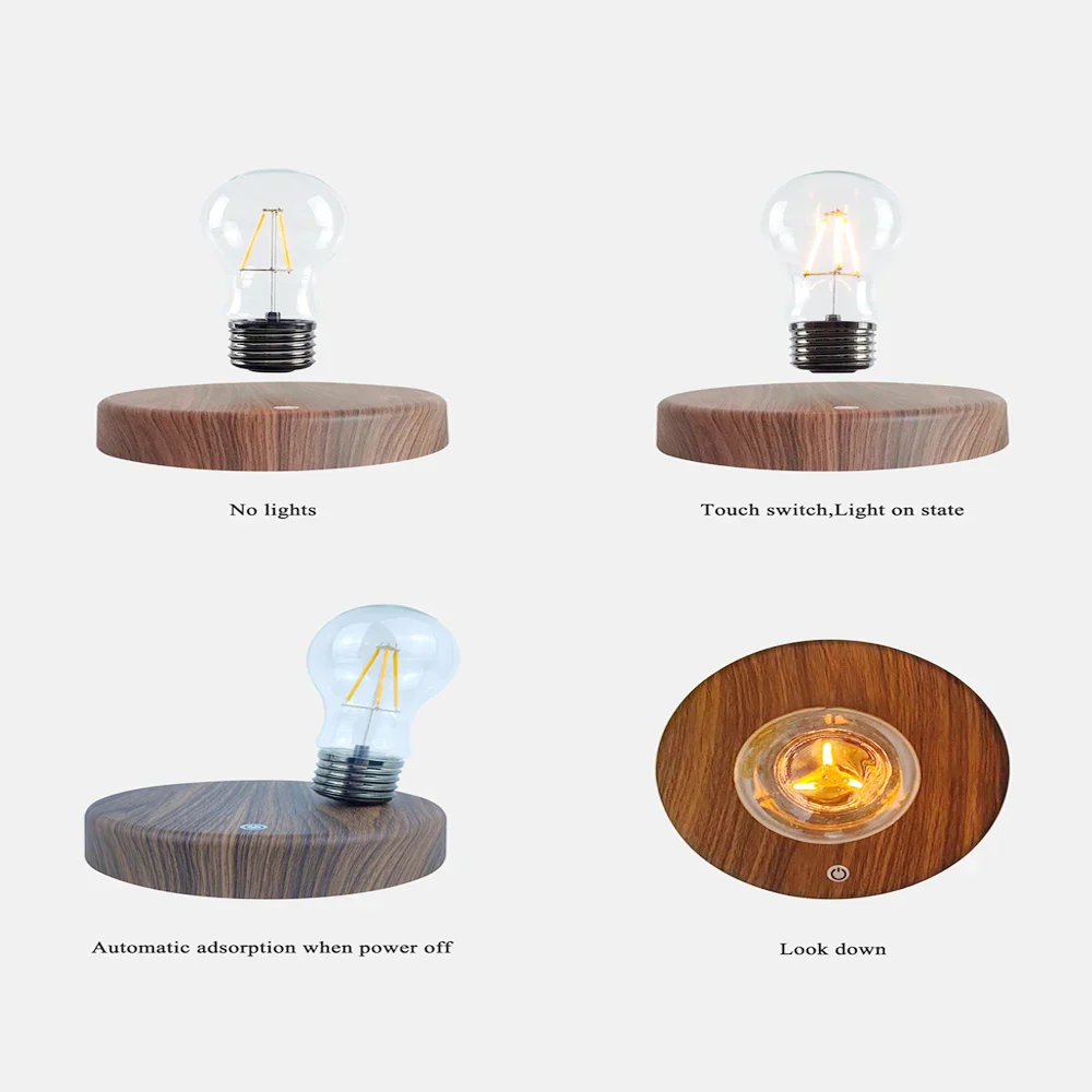 Magnetic Levitation Floating LED Bulb Lamp Desk Night Light Home Decor Gift - Image 2