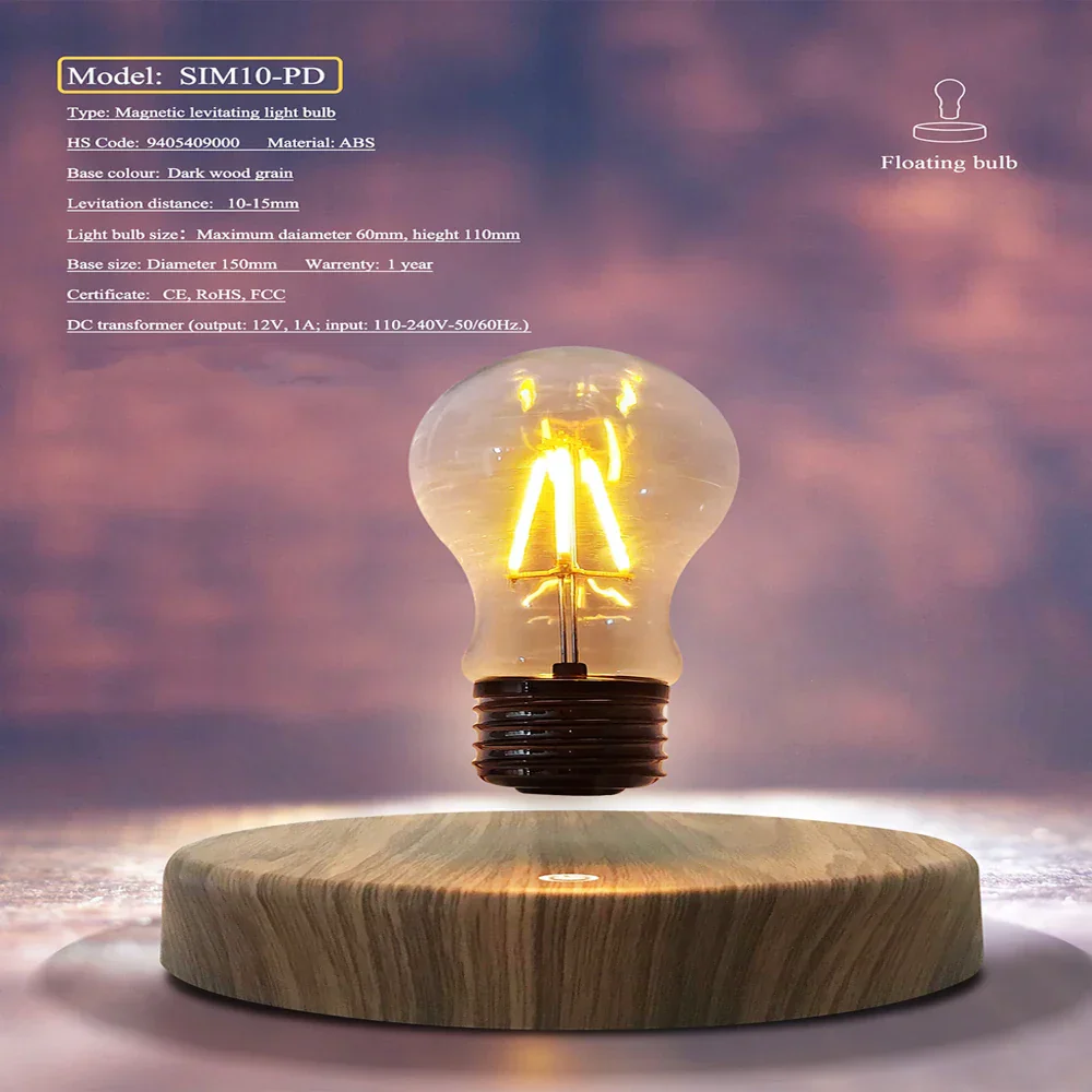Magnetic Levitation Floating LED Bulb Lamp Desk Night Light Home Decor Gift - Image 3
