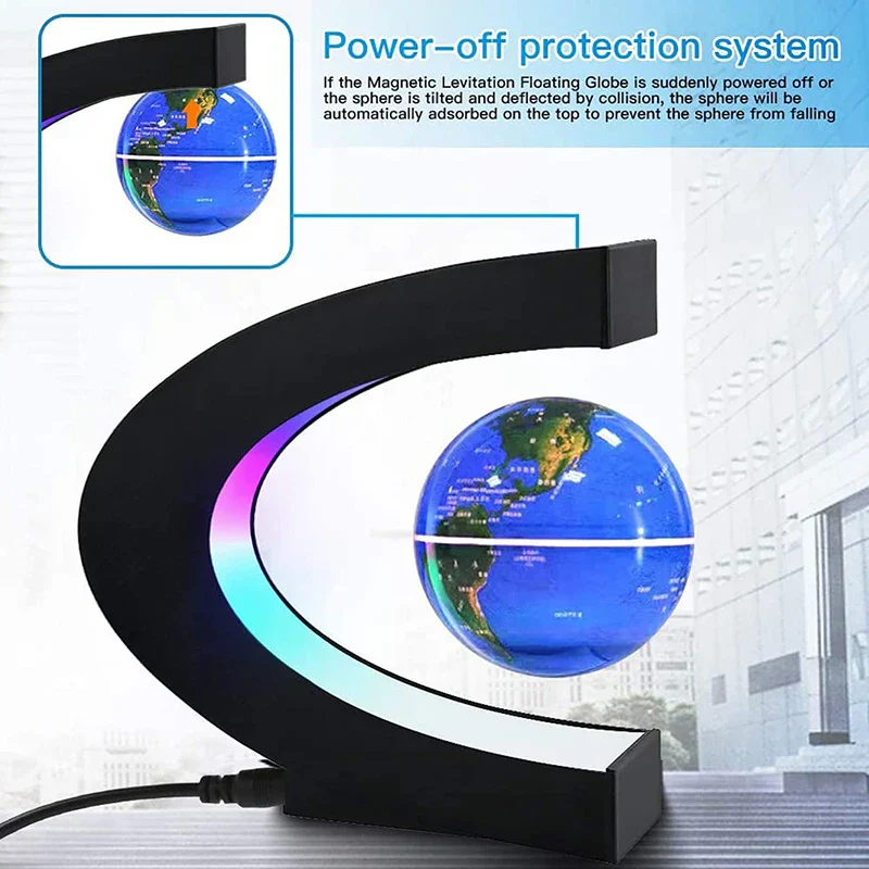 Magnetic Levitation Globe LED Floating World Map Lamp Antigravity Home Decor Gift - Image 4