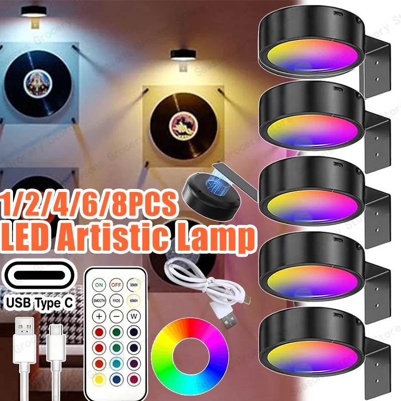 Magnetic RGB Wall Art Light USB Rechargeable Remote Dimmable LED Display - Image 3