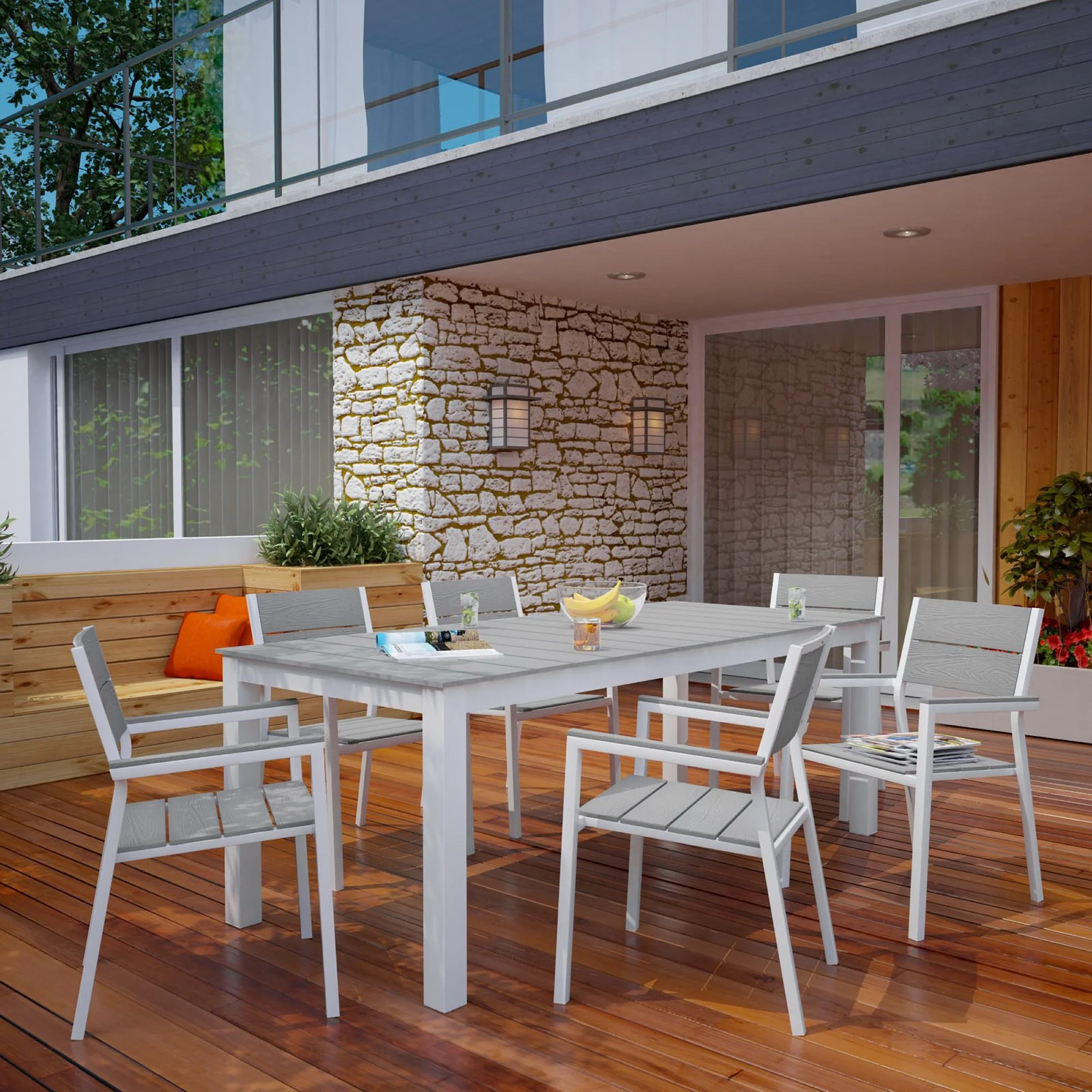 Maine 7 Piece Outdoor Patio Dining Set by Modway - Image 7