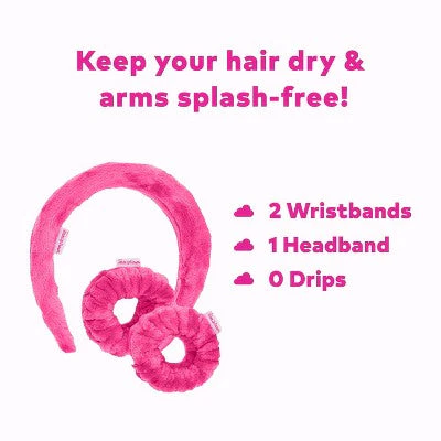 MakeUp Eraser Drip Eraser Headband and Wrist Guards 3ct - Image 3
