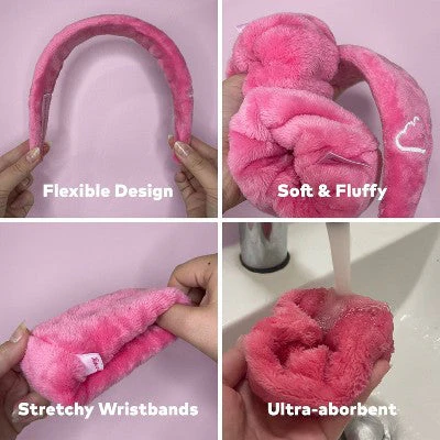 MakeUp Eraser Drip Eraser Headband and Wrist Guards 3ct - Image 5