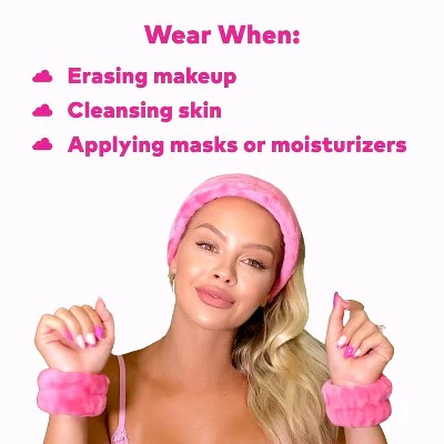 MakeUp Eraser Drip Eraser Headband and Wrist Guards 3ct - Image 6