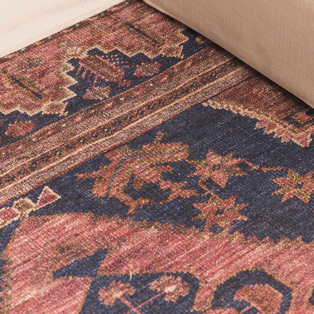 Malamote Vintage Flat Pile Washable Rug - Image 11
