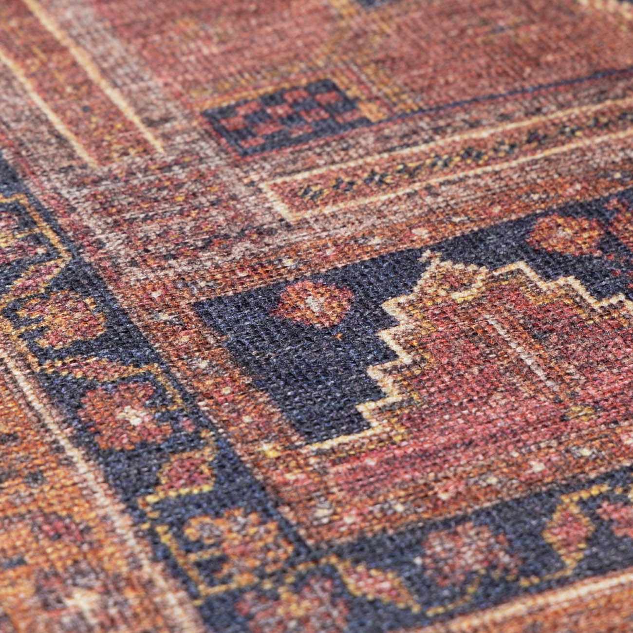 Malamote Vintage Flat Pile Washable Rug - Image 12