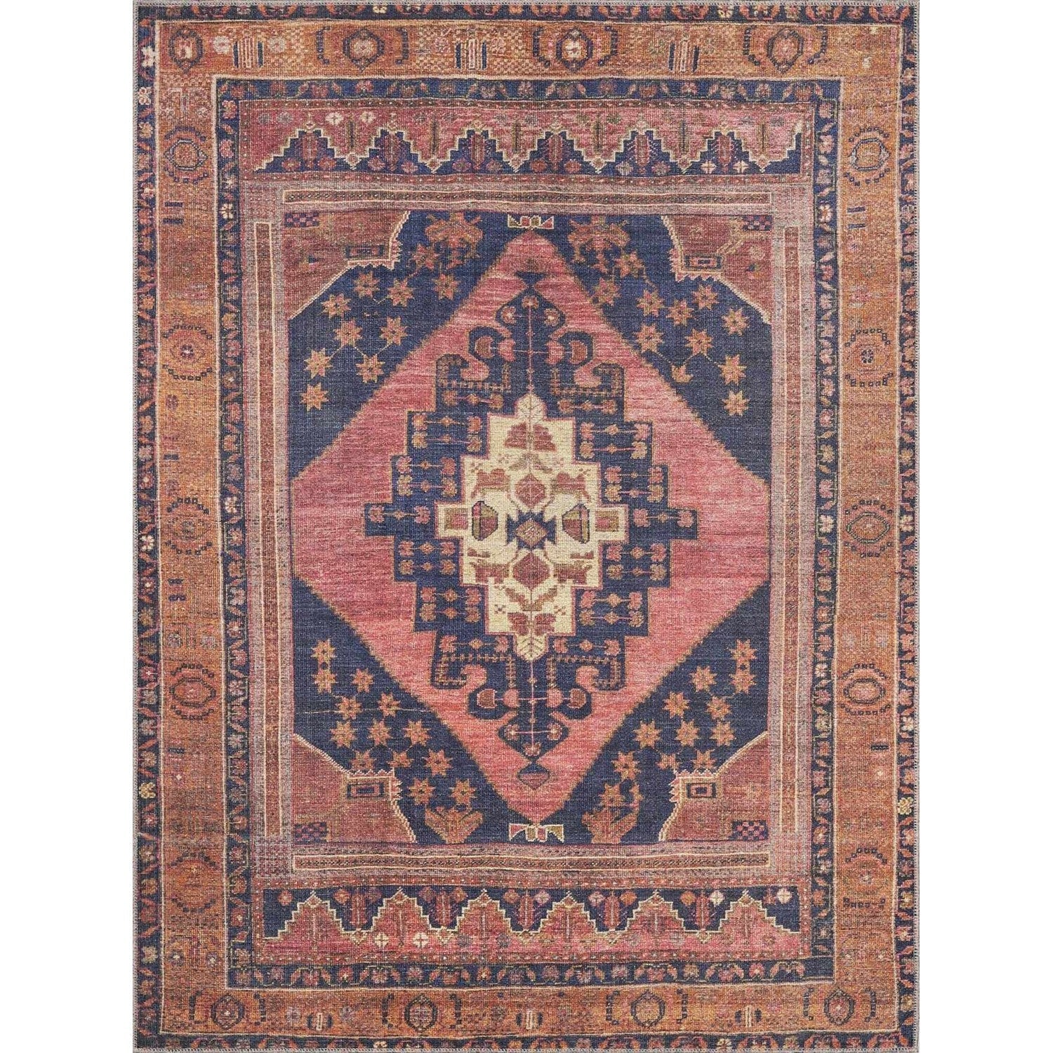 Malamote Vintage Flat Pile Washable Rug - Image 13