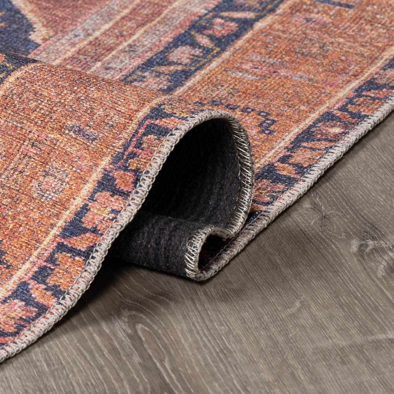 Malamote Vintage Flat Pile Washable Rug - Image 6