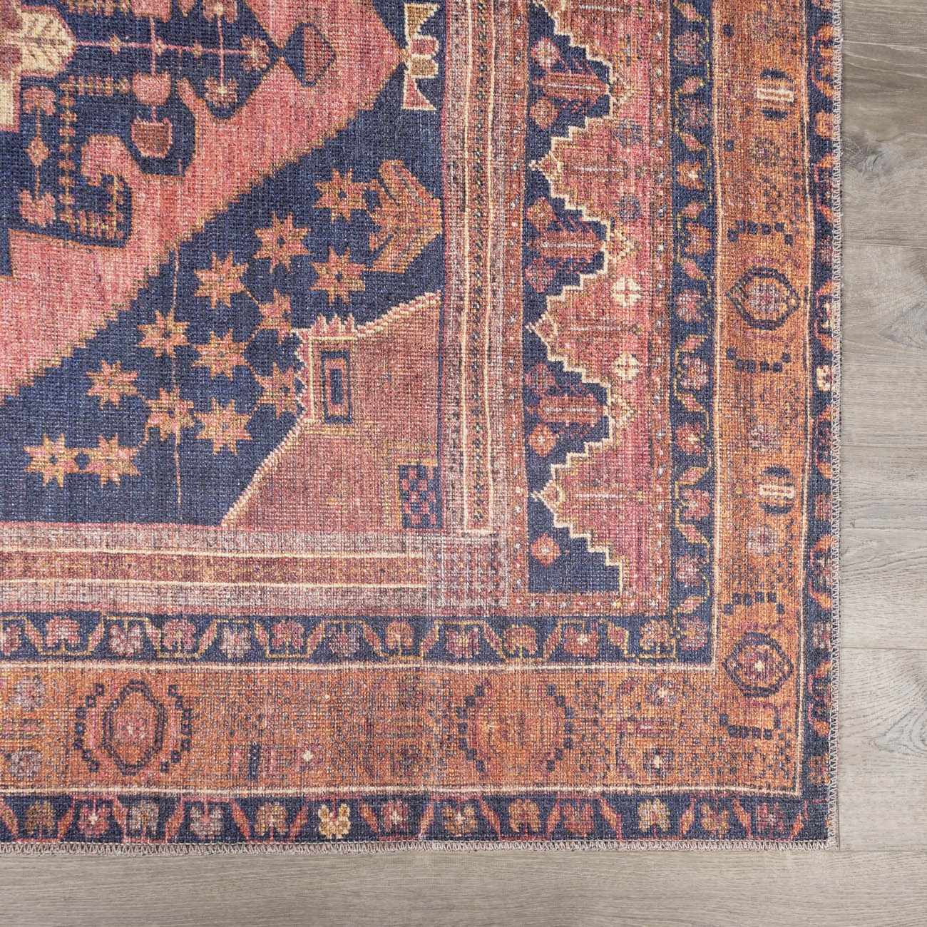Malamote Vintage Flat Pile Washable Rug - Image 7