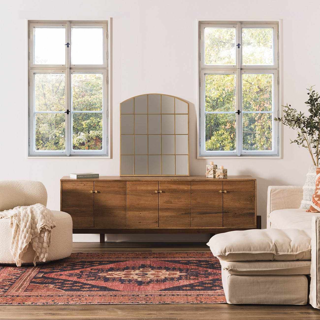 Malamote Vintage Flat Pile Washable Rug - Image 8
