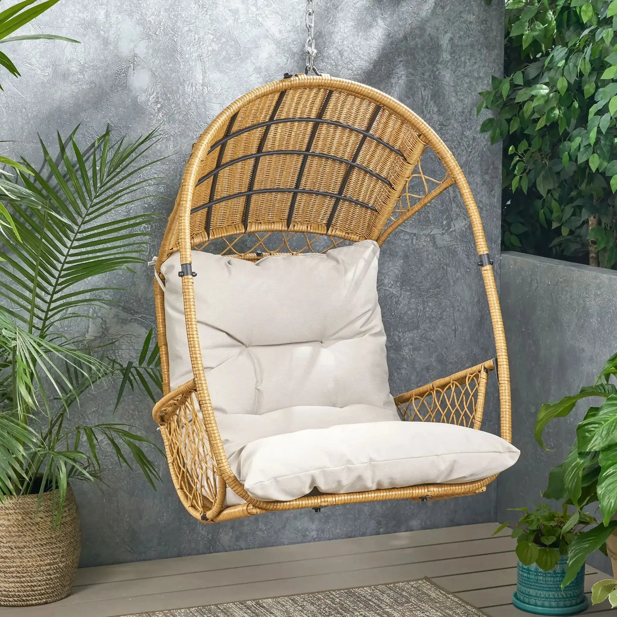 Malia - Wicker Hanging Chair With Cushion - Image 8