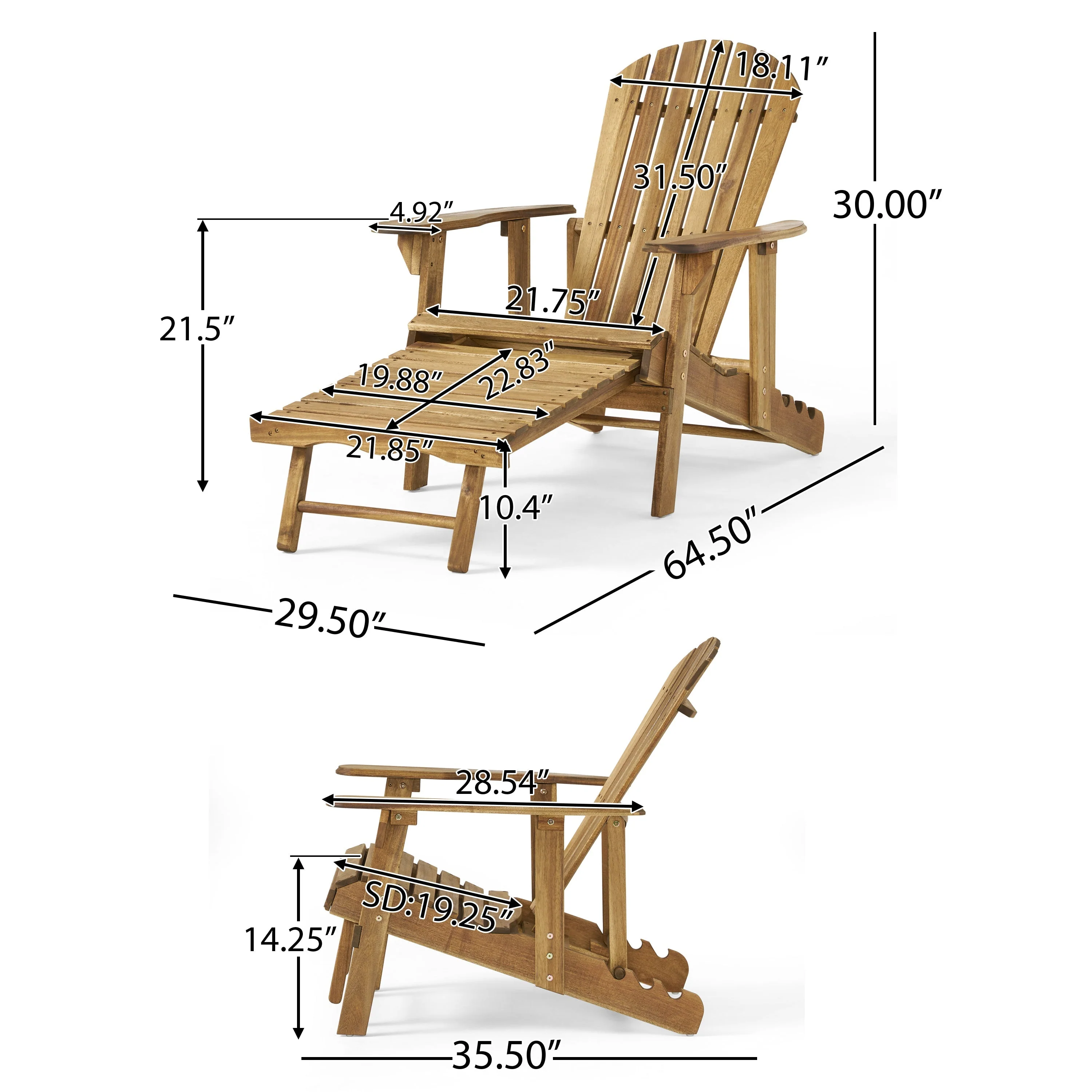 Malibu Reclining Adirondack Chair - Image 4