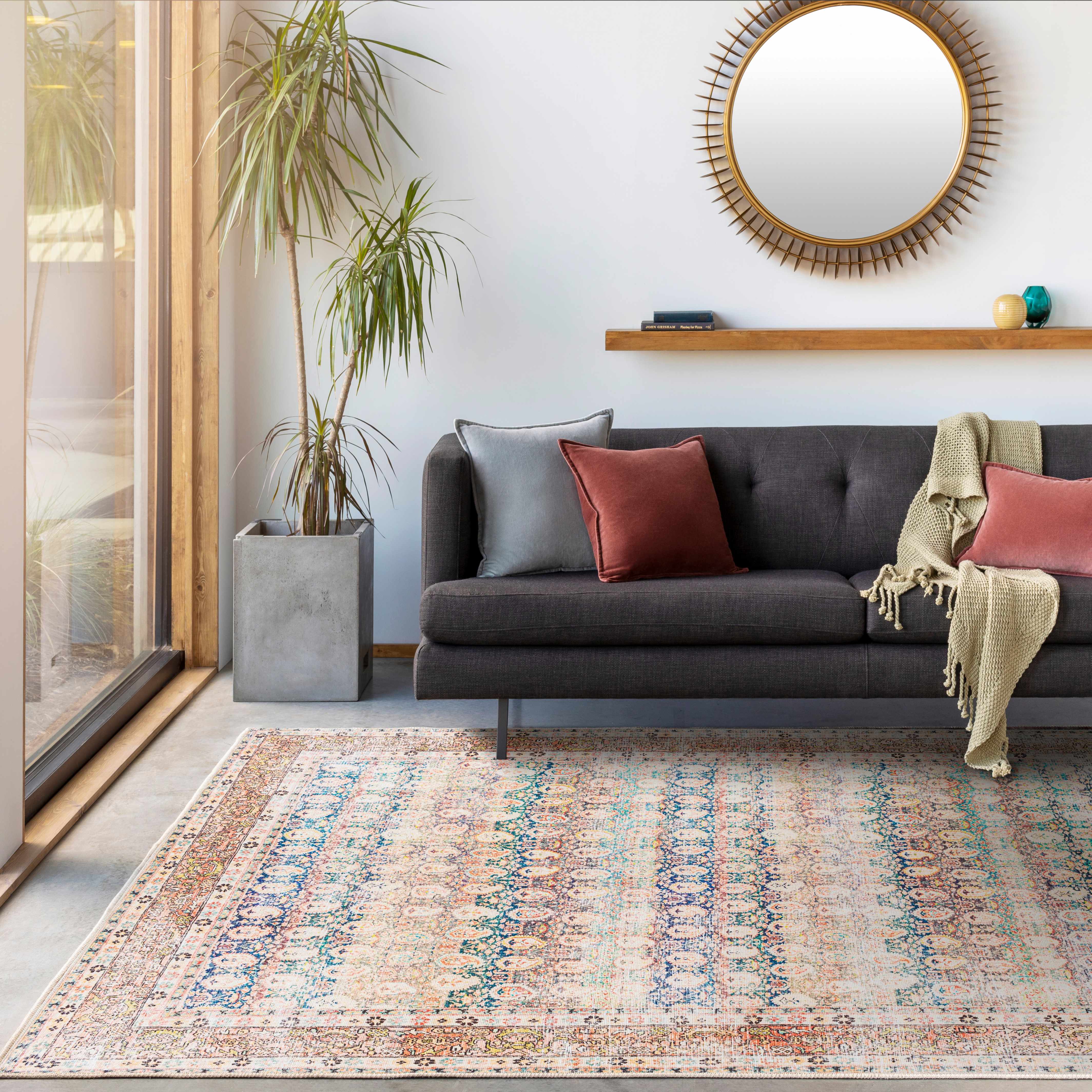 Maligaya Distressed Washable Rug - Clearance - Image 12