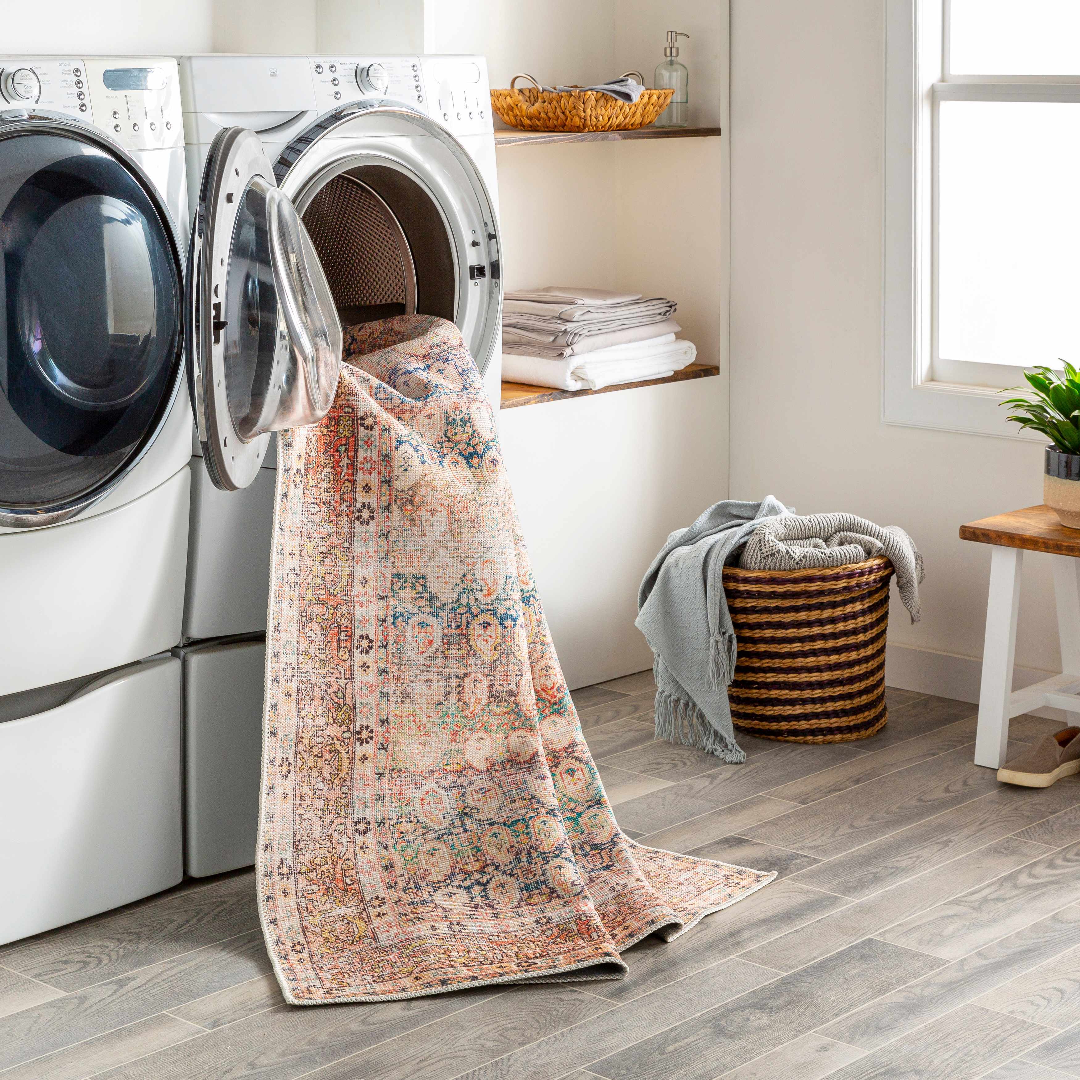 Maligaya Distressed Washable Rug - Clearance - Image 15
